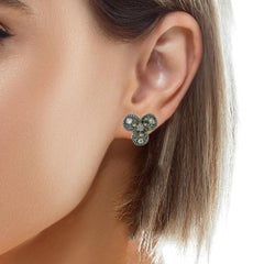 Antique 18kt yellow Gold & Platinum Earrings with Diamonds