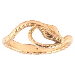 Antique 18kt Yellow Gold Snake Ring