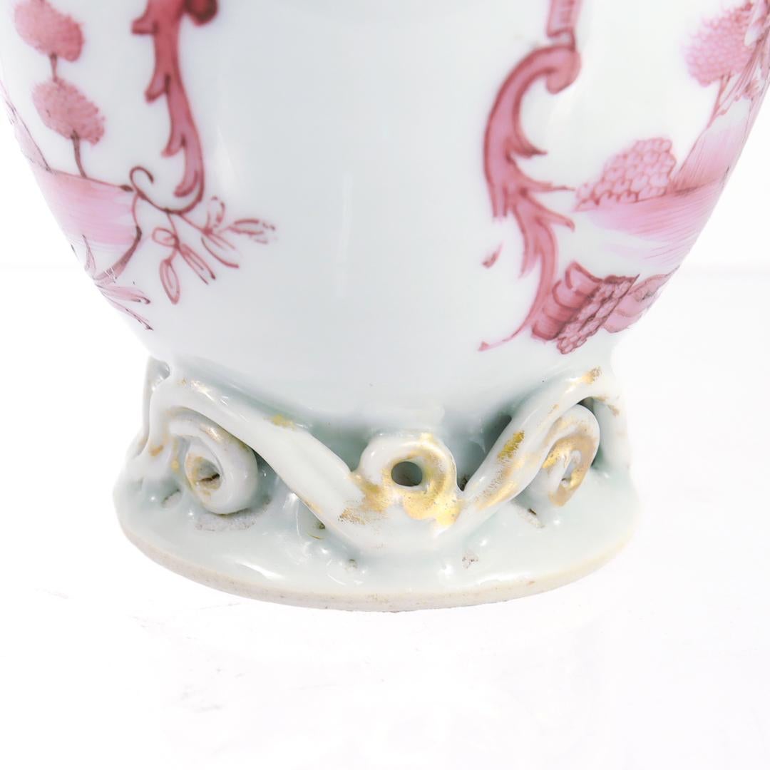 Antique 18th/19th C. Chinese Export Porcelain Tea Caddy with European Decoration For Sale 9