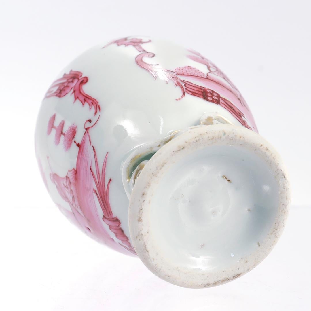 Antique 18th/19th C. Chinese Export Porcelain Tea Caddy with European Decoration For Sale 3