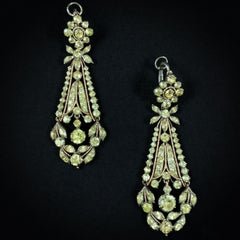 Antique 18th/19th Century Chrysolite Chrysoberyl Pendant Earrings Portuguese