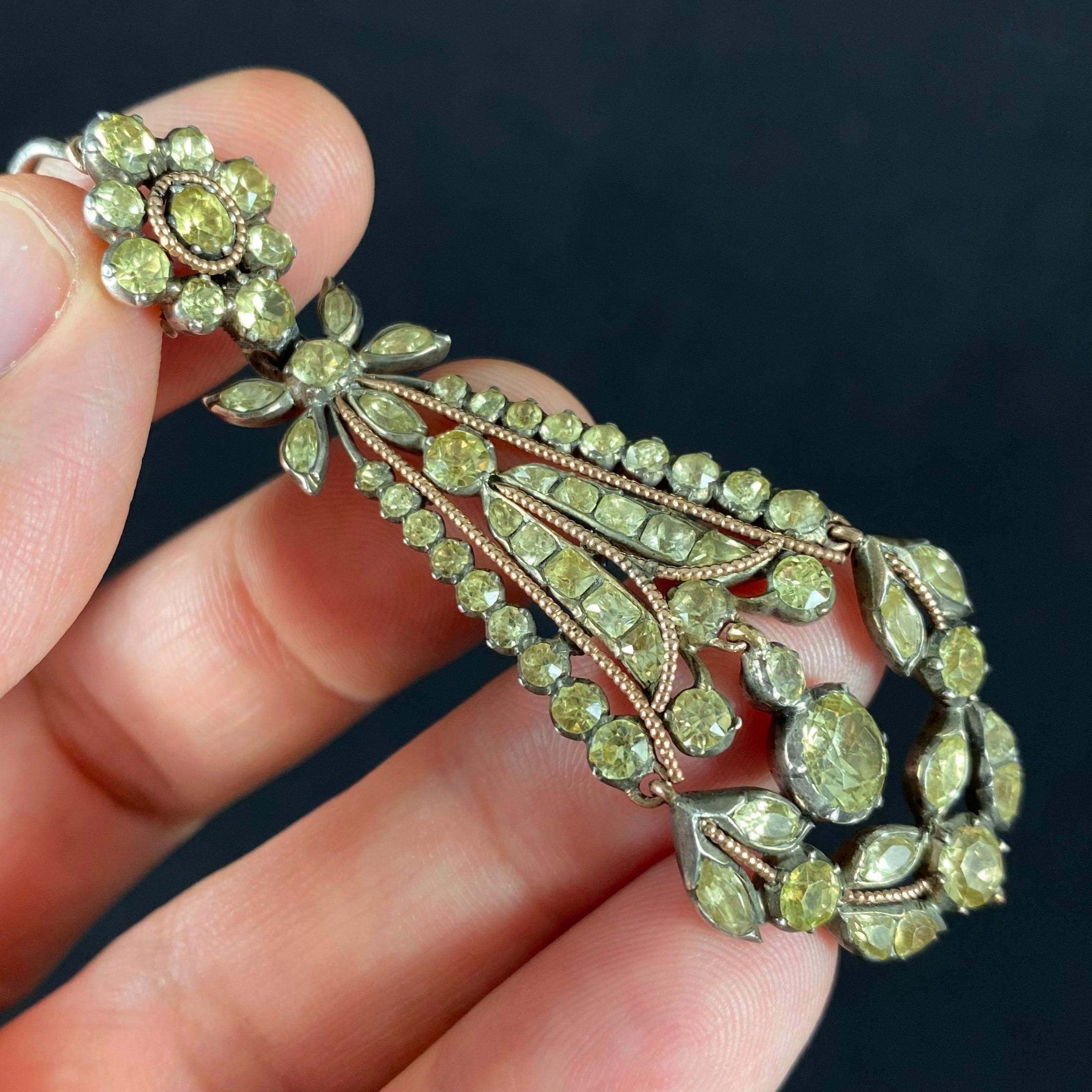 Antique 18th/19th Century Chrysolite Chrysoberyl Pendant Earrings Portuguese In Good Condition For Sale In Lisbon, PT