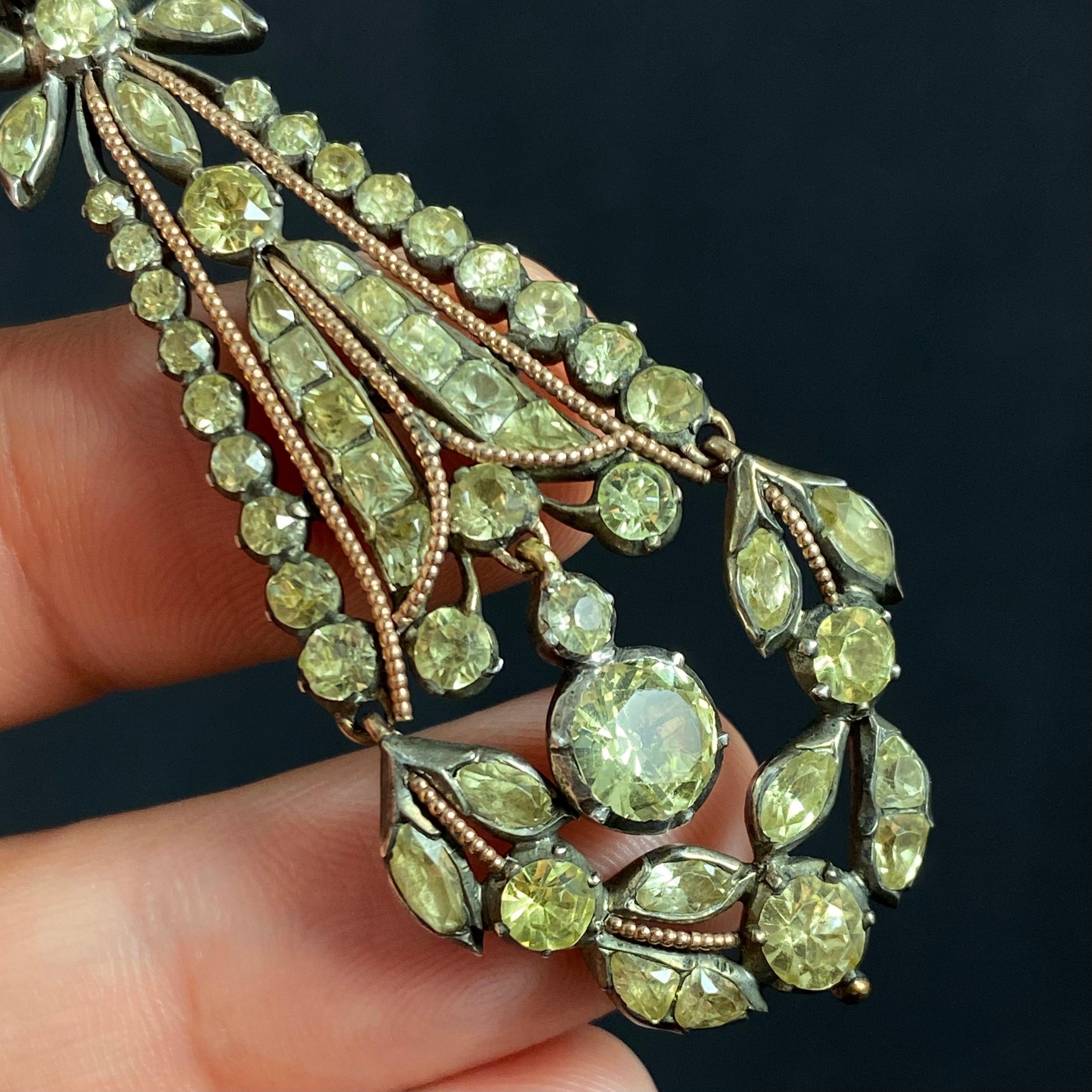 Antique 18th/19th Century Chrysolite Chrysoberyl Pendant Earrings Portuguese For Sale 2