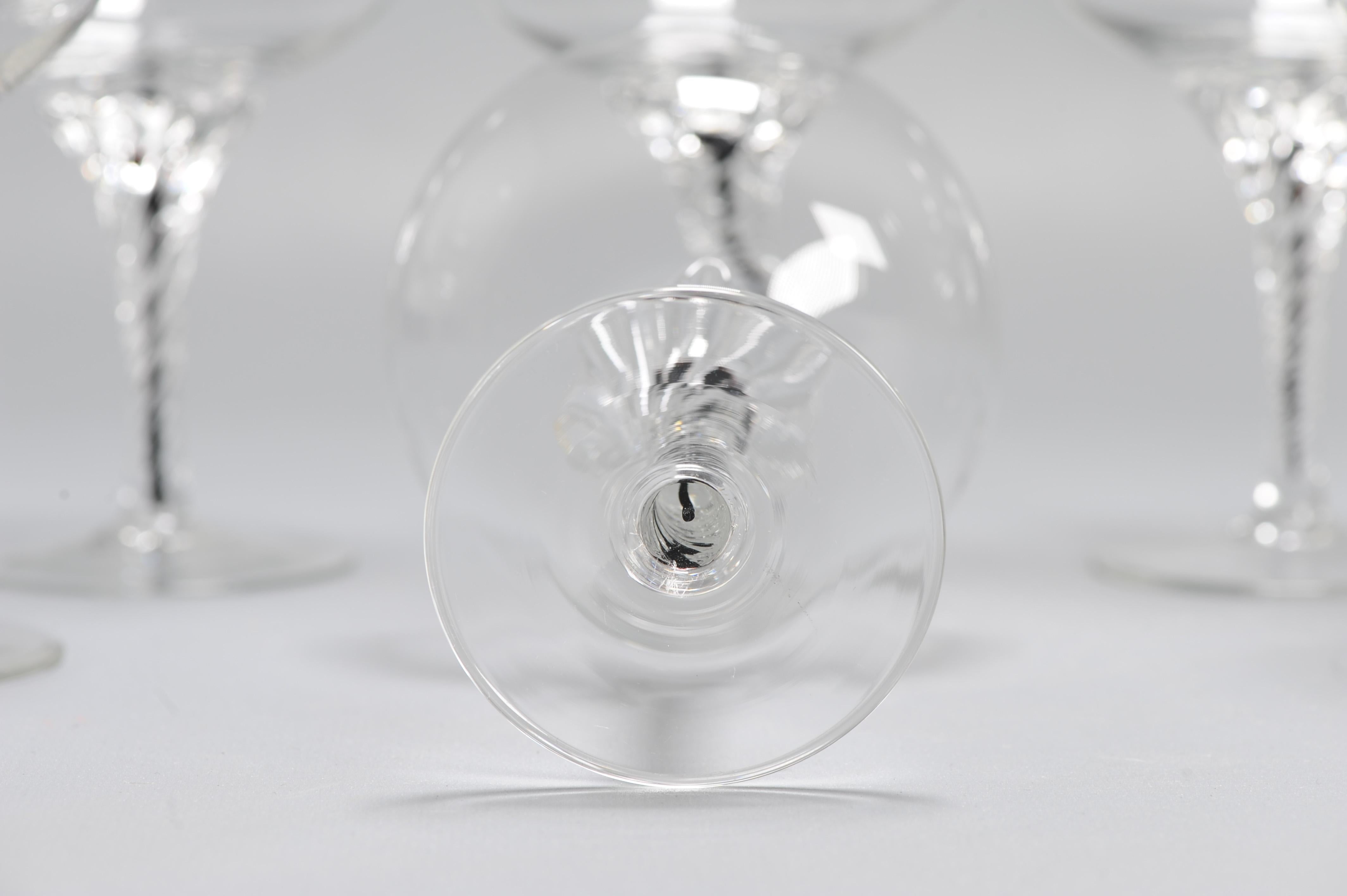 Antique 18th/19th century Dutch rare Black Airtwist Glasses and coupes For Sale 11