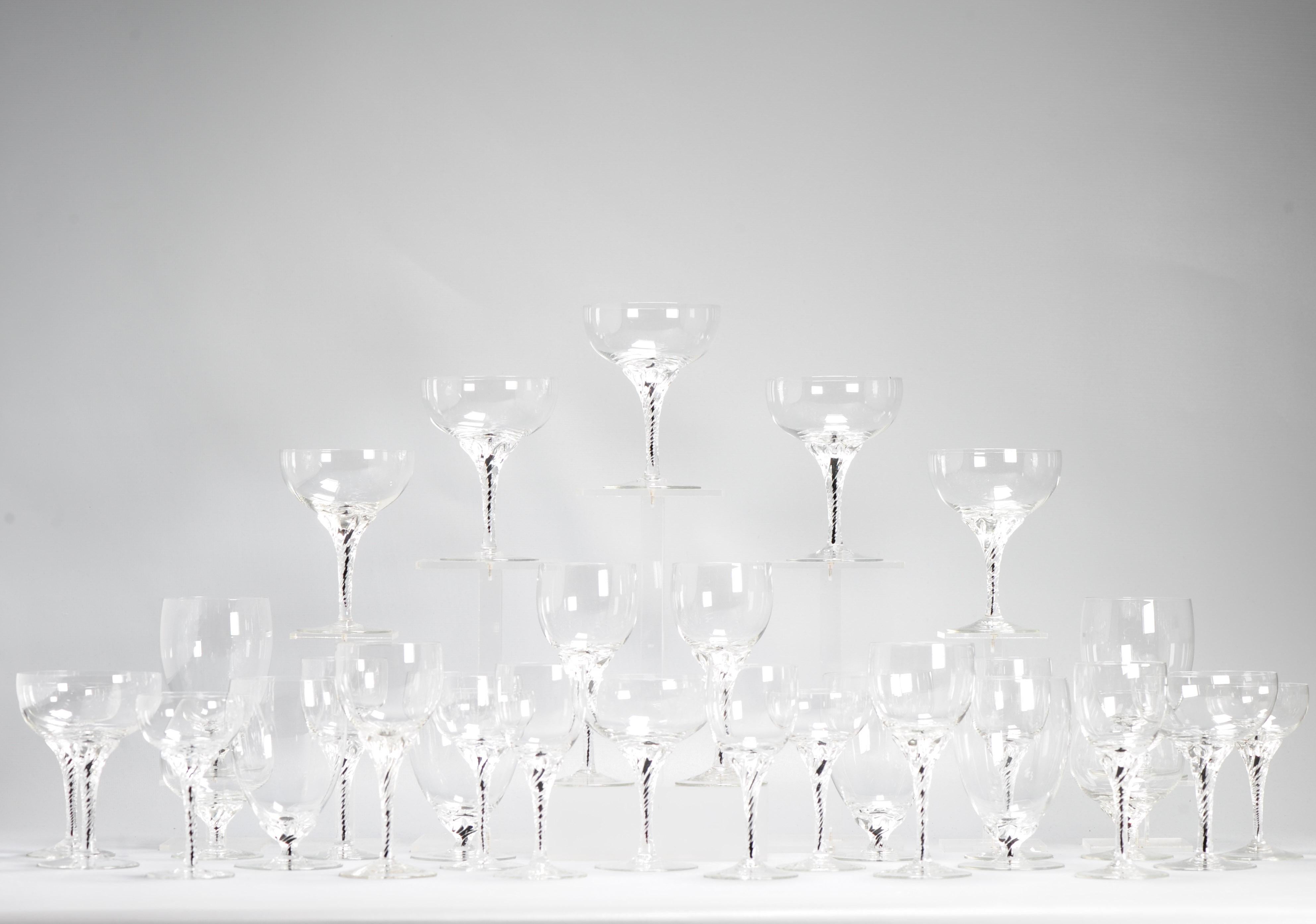 Chinese Antique 18th/19th century Dutch rare Black Airtwist Glasses and coupes For Sale