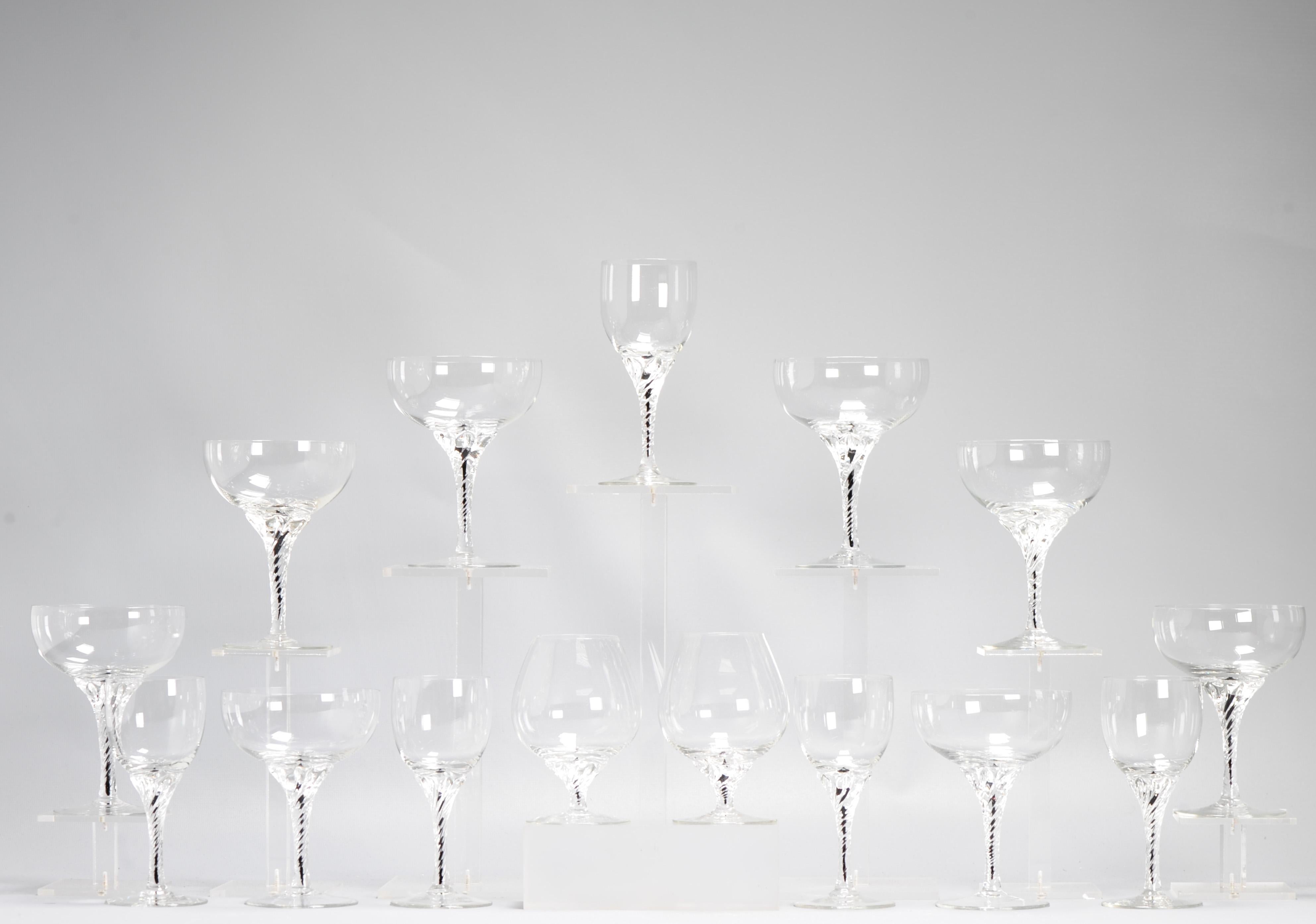 Antique 18th/19th century Dutch rare Black Airtwist Glasses and coupes For Sale 3