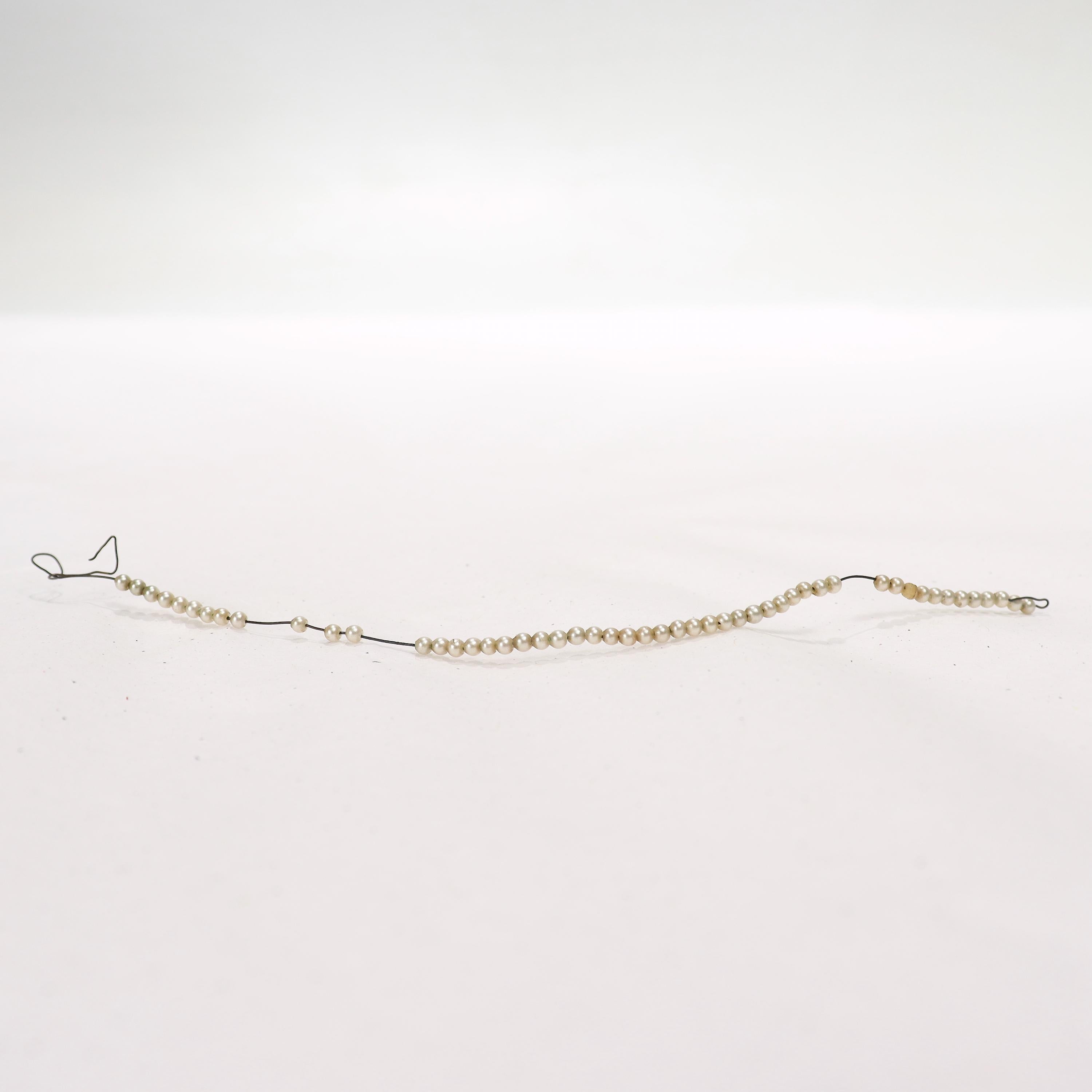 Antikes französisches Empire-Diademe-Tiara aus vergoldetem Silber und Kunstperlen aus dem 18. / 19. Jahrhundert 6