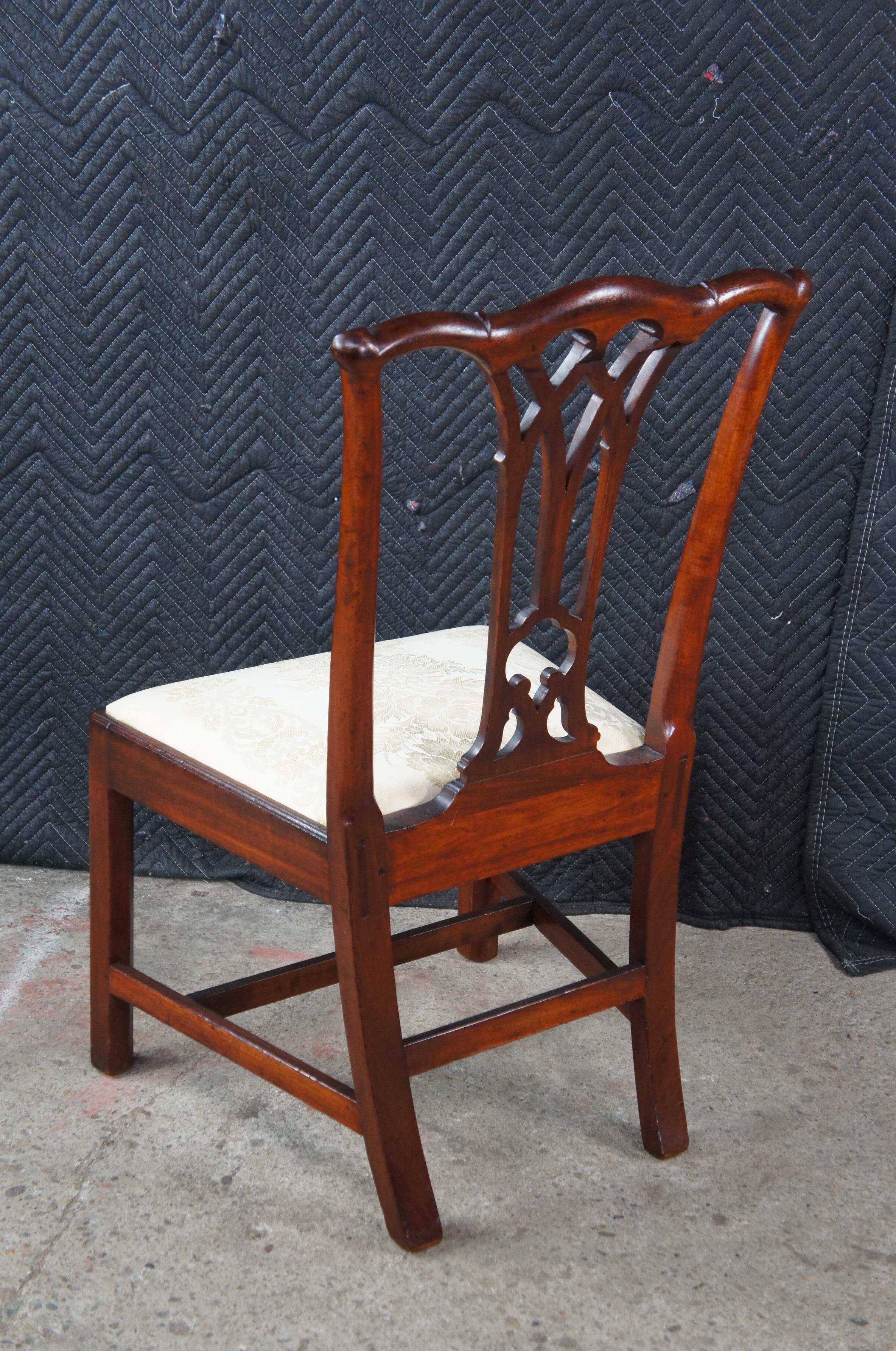 Antique 18th C. American Chippendale Pennsylvania Mahogany Dining Side Chair For Sale 1