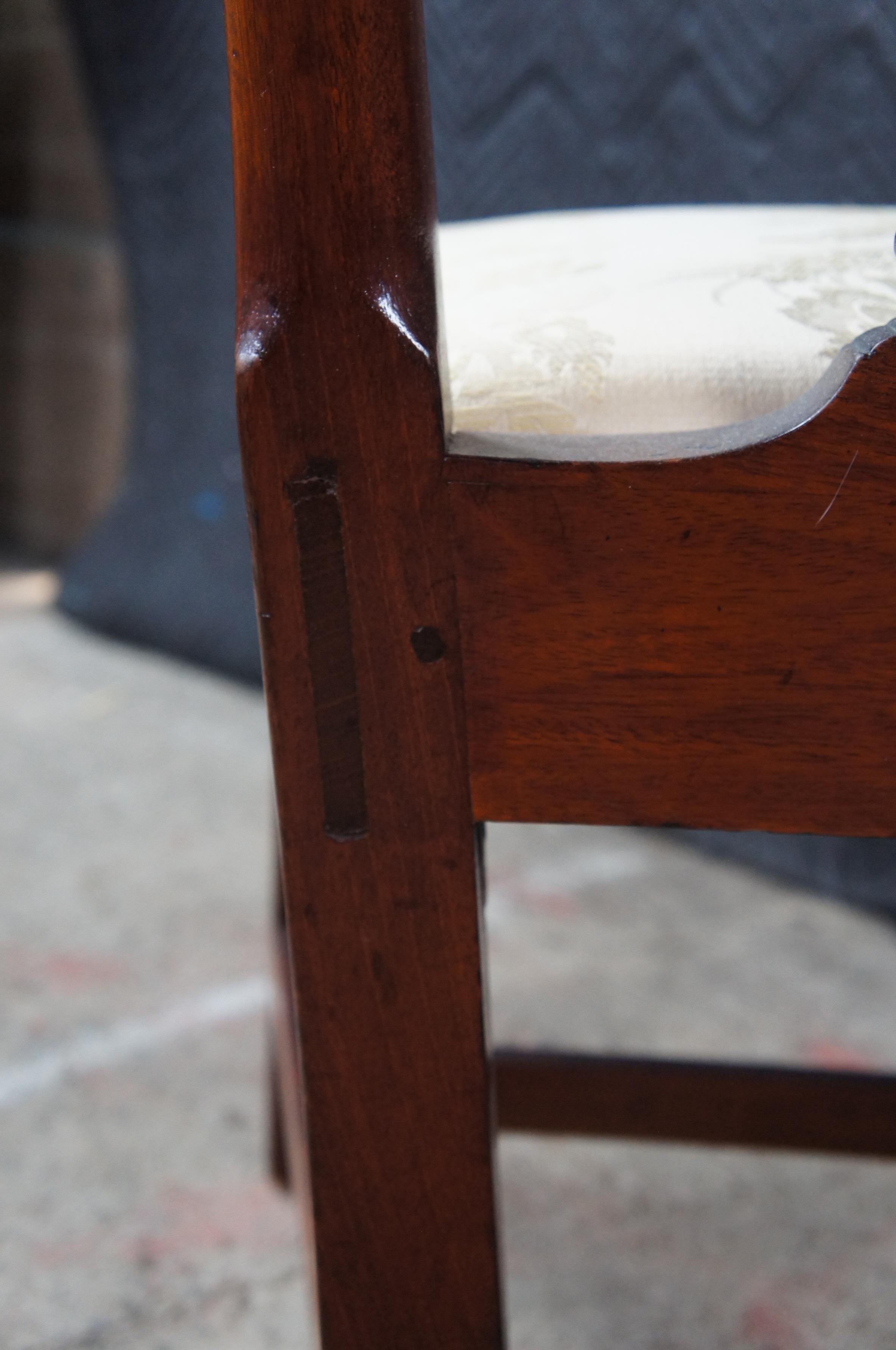 Antique 18th C. American Chippendale Pennsylvania Mahogany Dining Side Chair For Sale 3