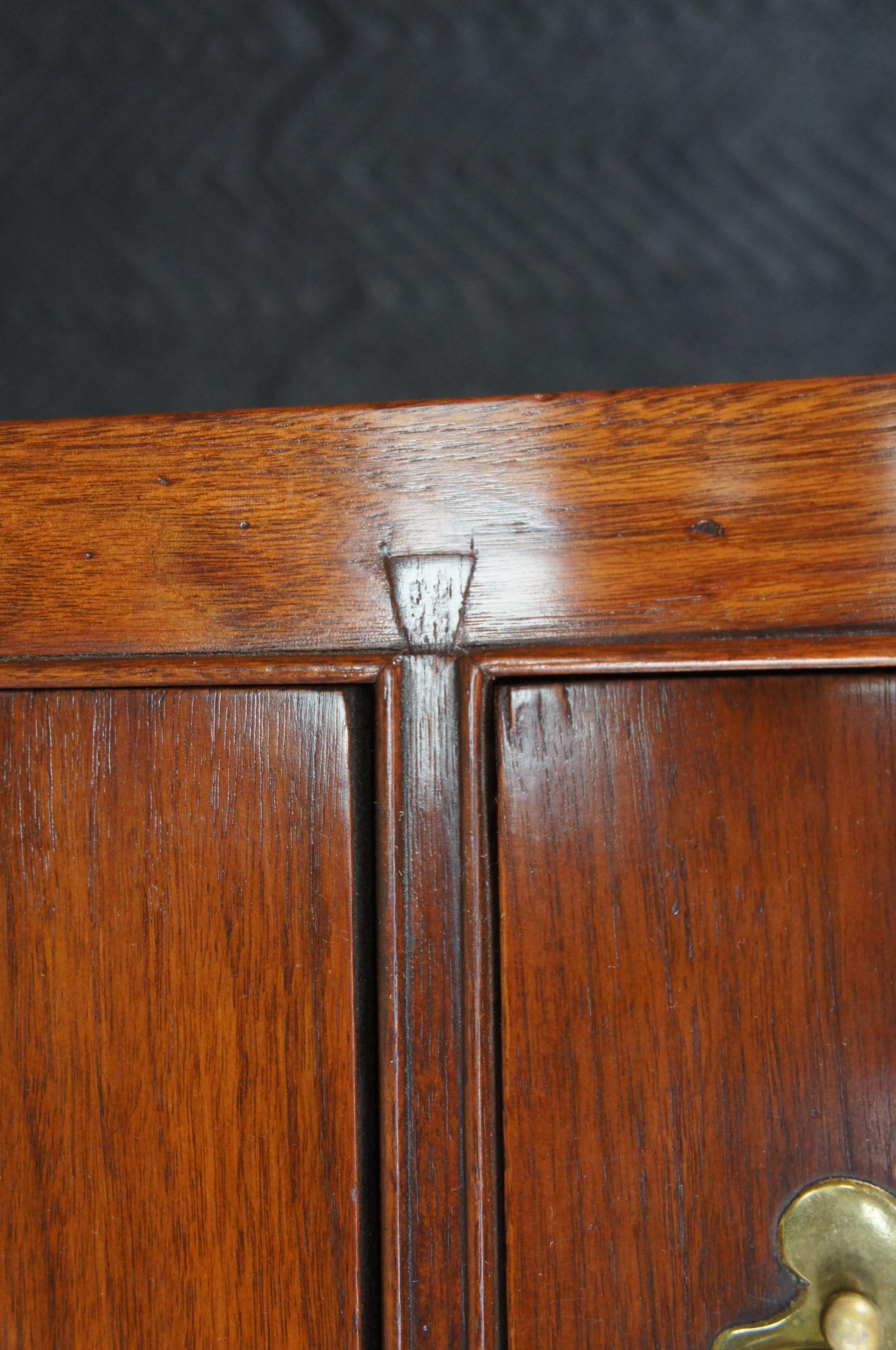 Antique 18th C. American Queen Anne Cherry Bonnet Top Highboy Chest Dresser 85