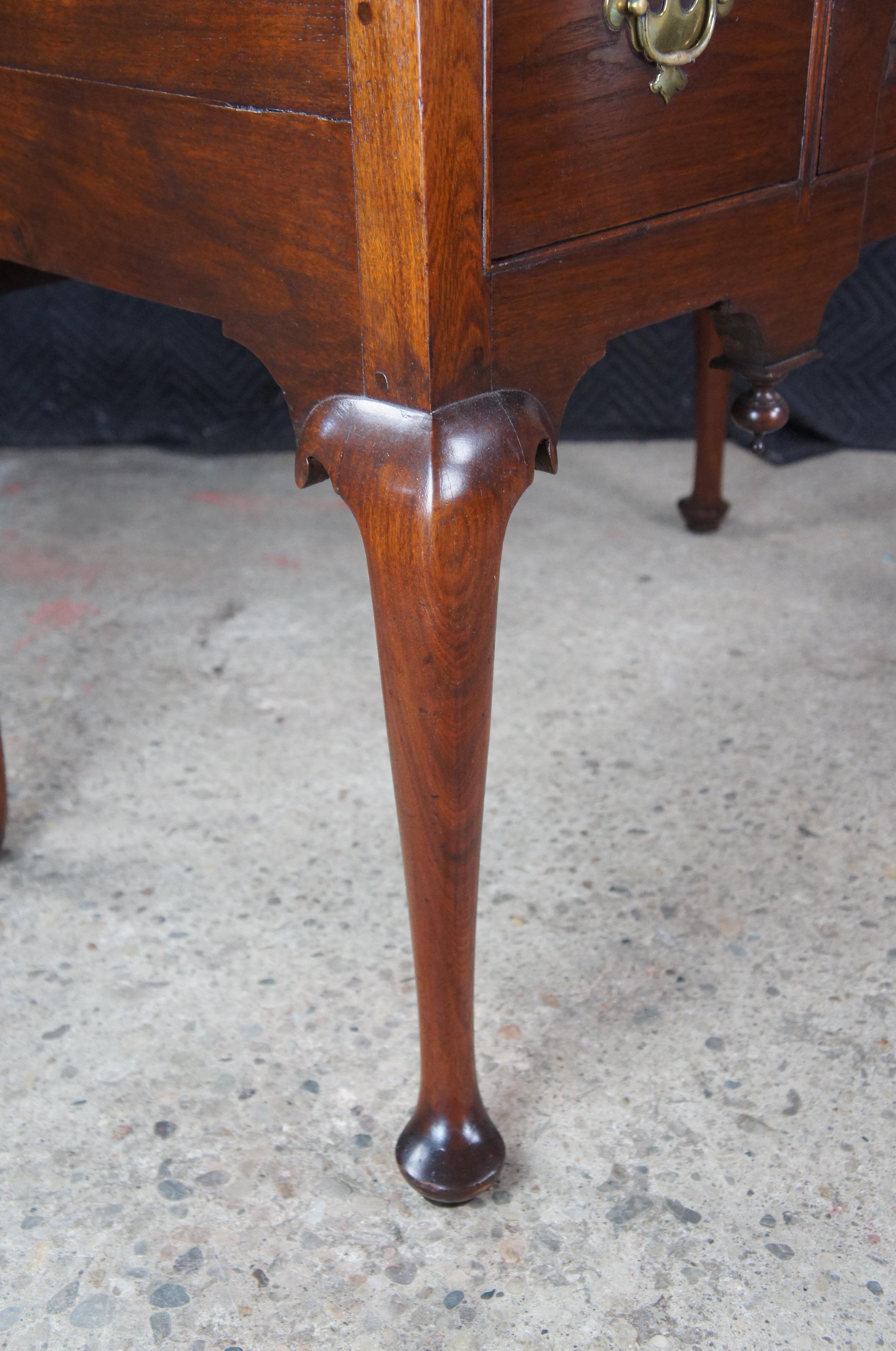 Antique 18th C. American Queen Anne Cherry Bonnet Top Highboy Chest Dresser 85