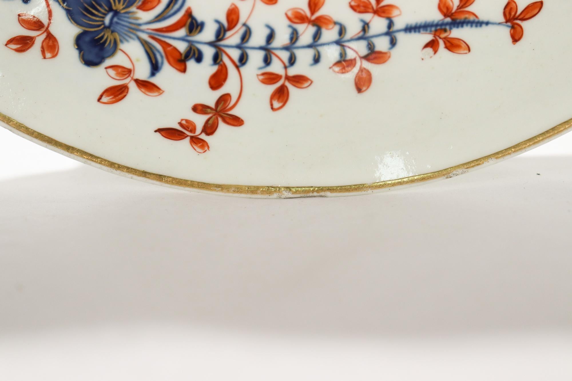 Antique 18th C Chantilly French Porcelain Bowl in a Clobbered Blue Sprig Pattern For Sale 3
