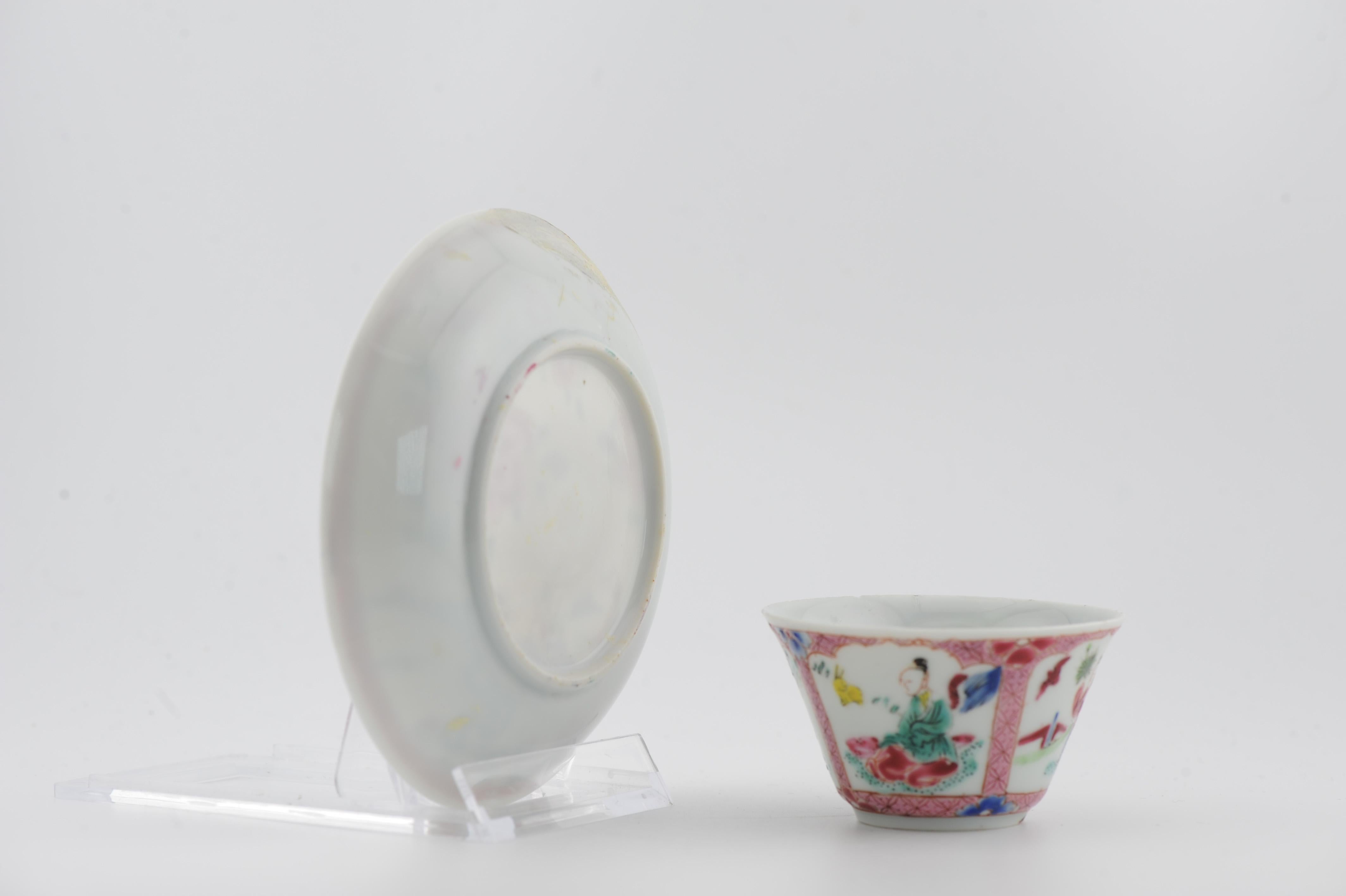 Chinois Bol en porcelaine chinoise antique du 18e siècle Yongzheng / Qianlong Fencai Chine en vente