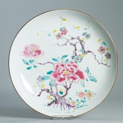 Antique 18th C Chinese Porcelain Dish Yongzheng China Fencai Flowers China