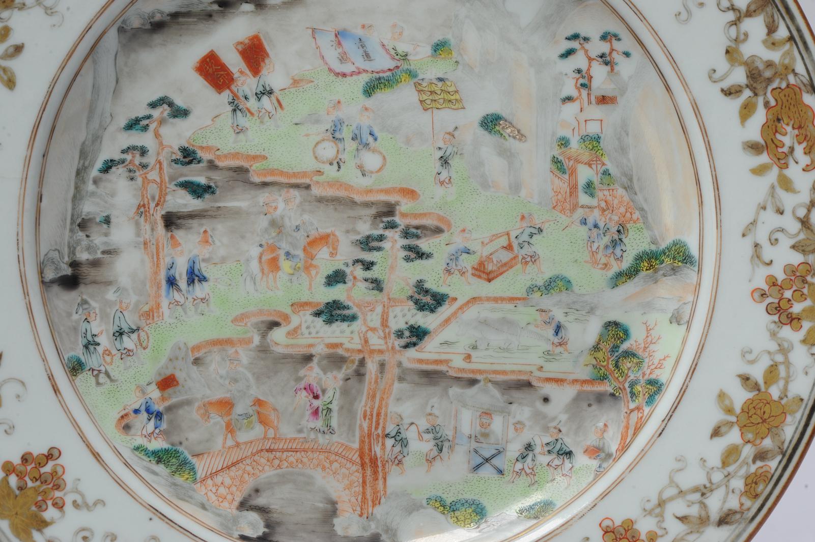 Antique 18th C Chinese Porcelain Fencai Dish China Famille Rose Qianlong Period 6