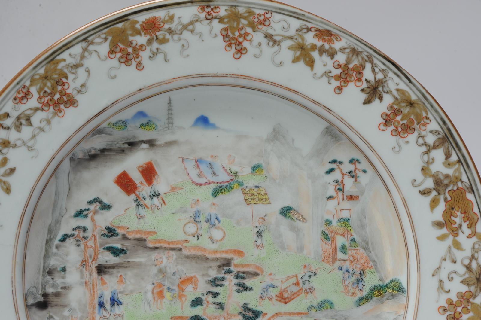 Antique 18th C Chinese Porcelain Fencai Dish China Famille Rose Qianlong Period 7