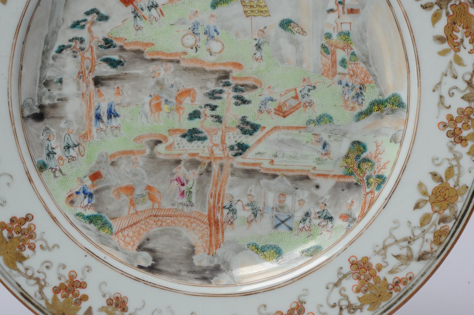 Antique 18th C Chinese Porcelain Fencai Dish China Famille Rose Qianlong Period 8
