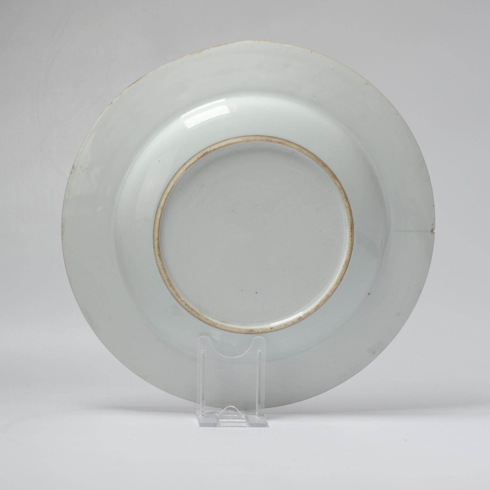 Antique 18th C Chinese Porcelain Fencai Dish China Famille Rose Qianlong Period 3