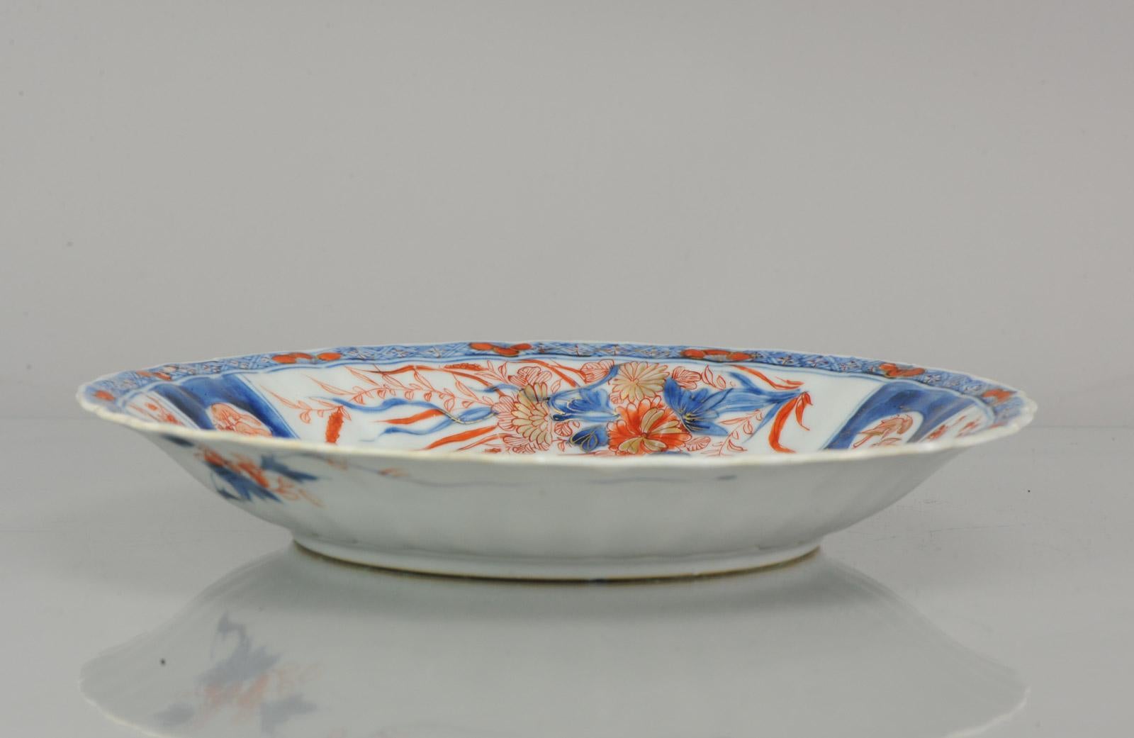Antique 18th Century Chinese Porcelain Imari Dish Figures Birds High Quality 2