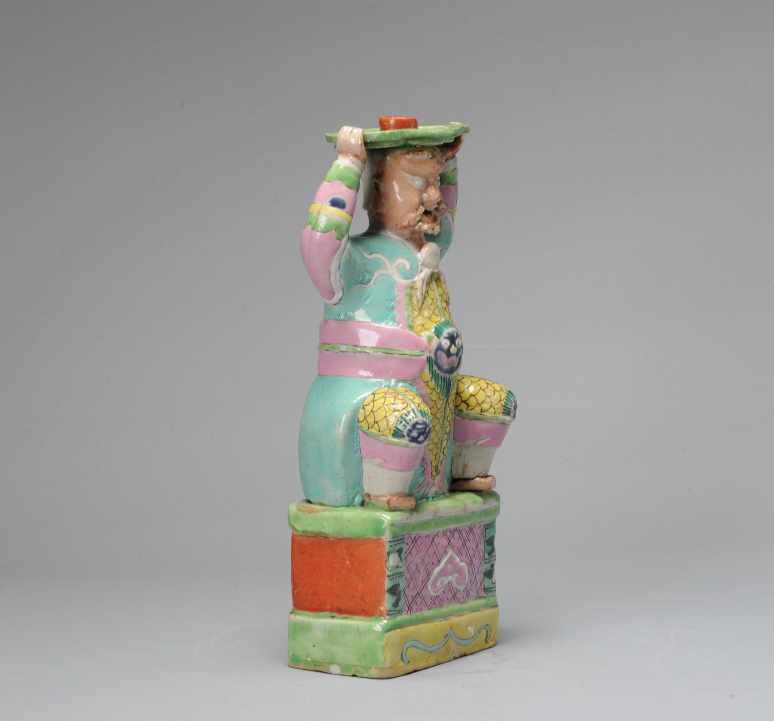 Antique 18th C Chinese Statue Porcelain Figure Chinese Candle Holder For Sale 12
