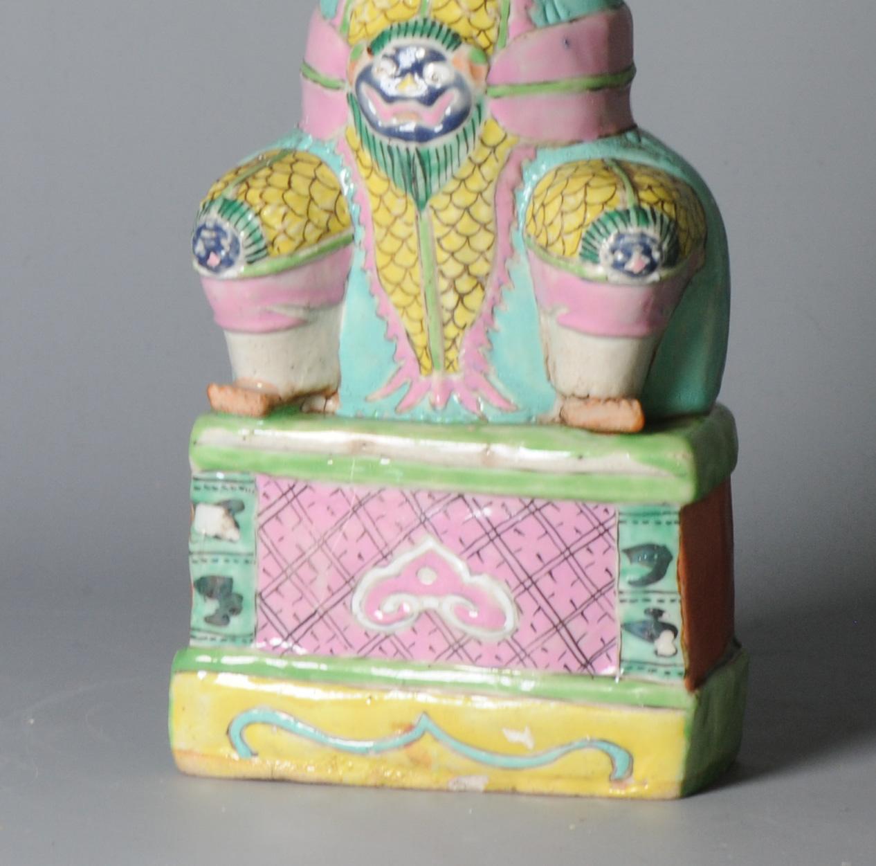Antique 18th C Chinese Statue Porcelain Figure Chinese Candle Holder For Sale 2