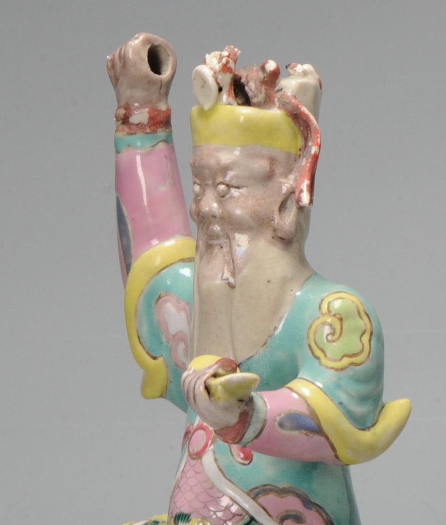 Antique 18th C Chinese Statue Porcelain Figure Chinese Military God of Wealth 7