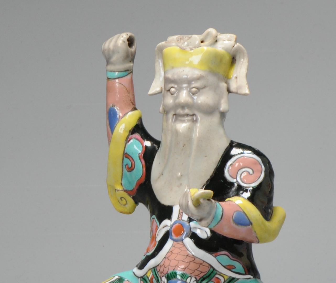 Antique 18th C Chinese Statue Porcelain Figure Chinese Military God of Wealth 8