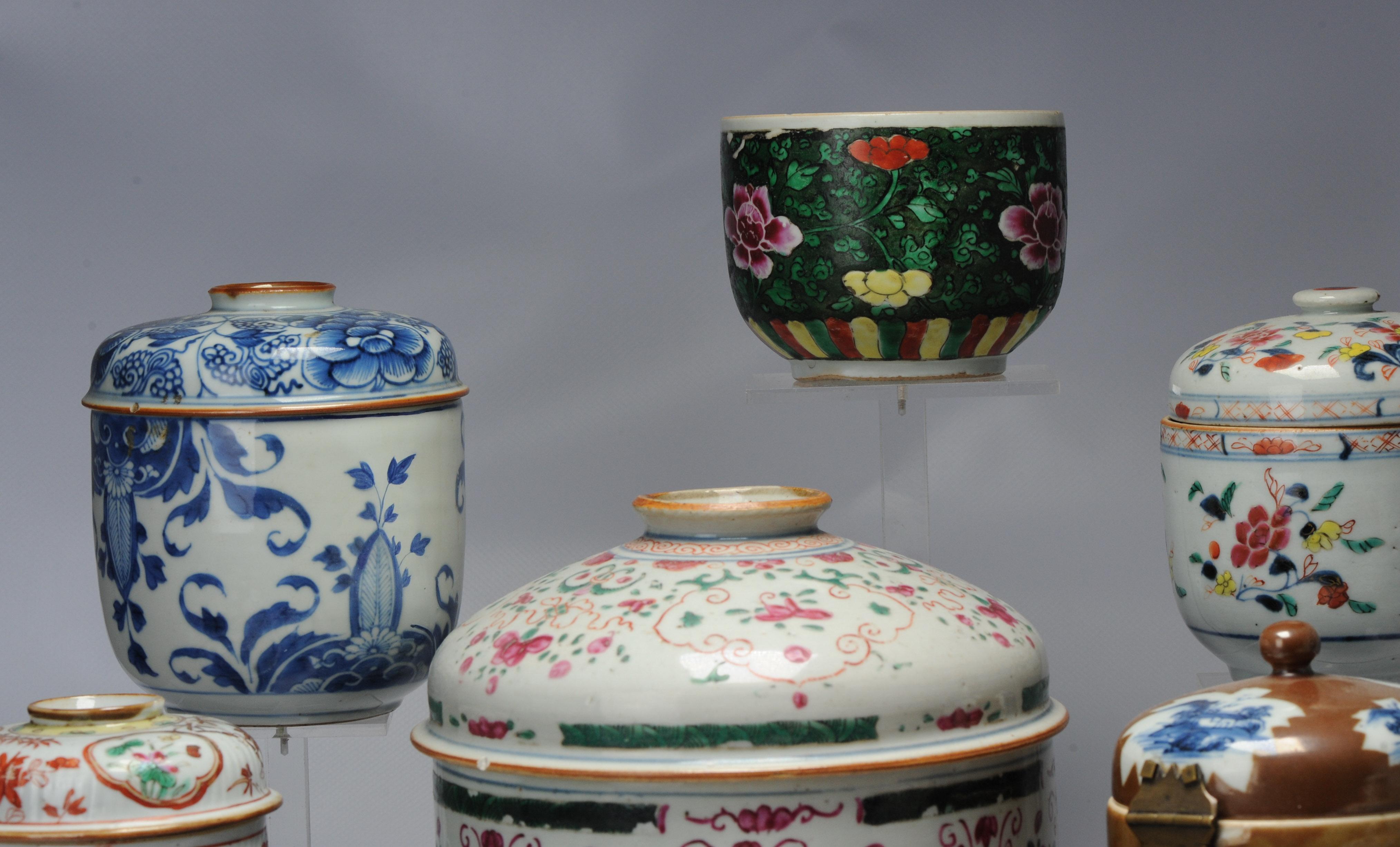 Antique 18th C Collection of Chinese Porcelain Tea Jars China Kangxi Yongzheng For Sale 5