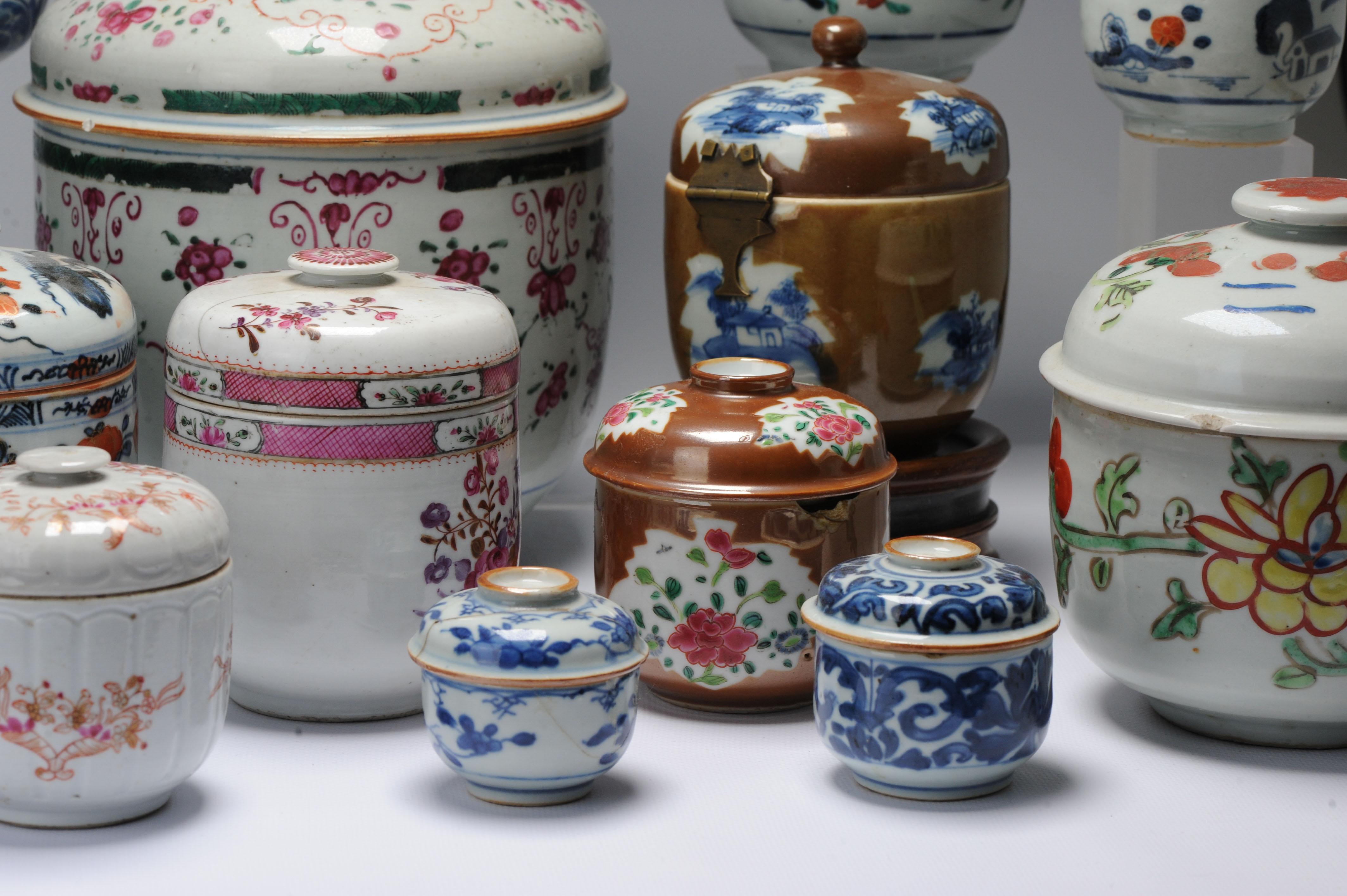 18th Century and Earlier Antique 18th C Collection of Chinese Porcelain Tea Jars China Kangxi Yongzheng For Sale