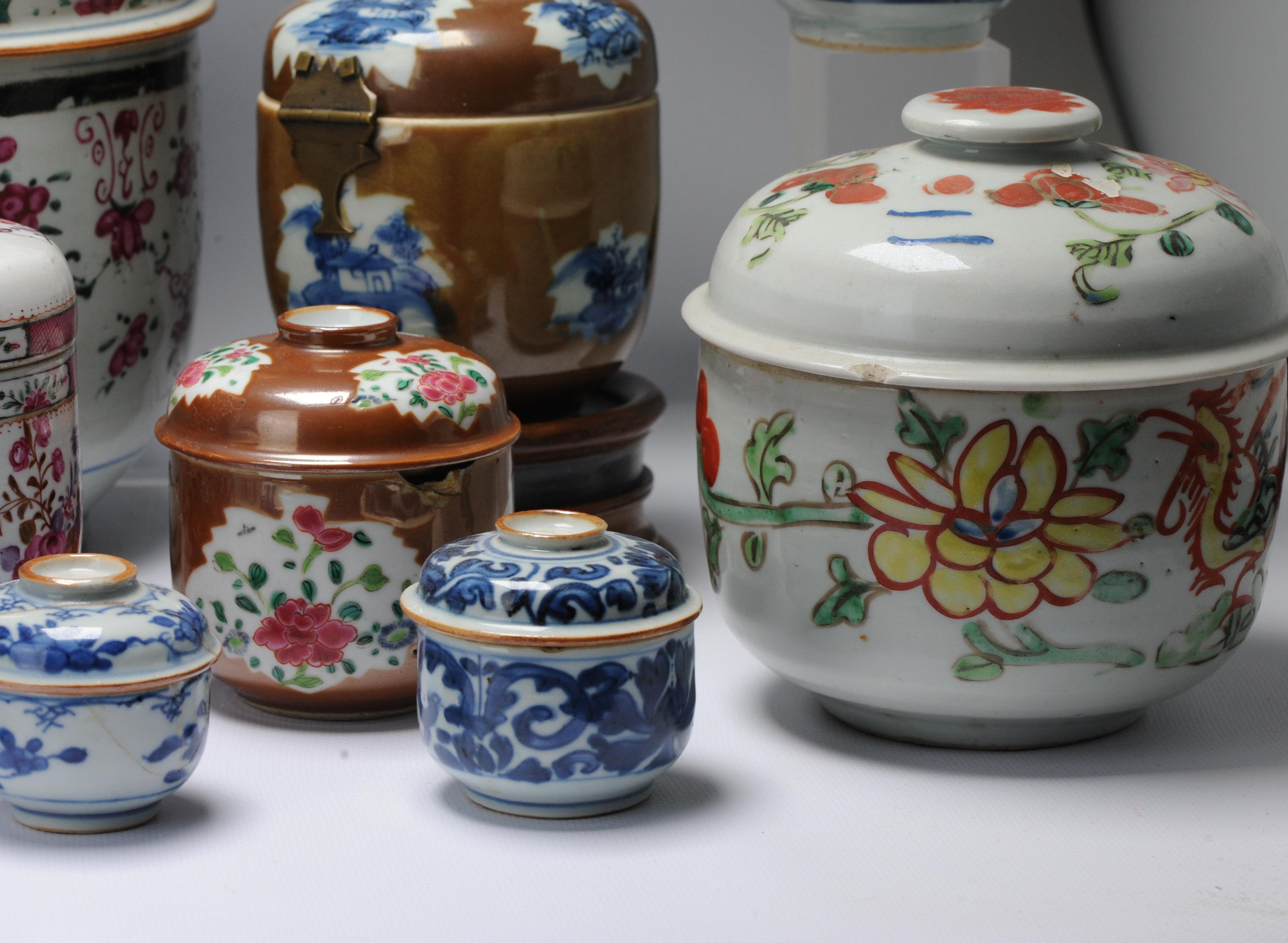 Antique 18th C Collection of Chinese Porcelain Tea Jars China Kangxi Yongzheng For Sale 2