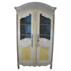 Antique Country French Provincial Linen Press Wardrobe Armoire Cabinet