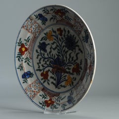 Antique 18th c Dutch Delft Earthenware Plate Delftware Based On Chinese Porcelai