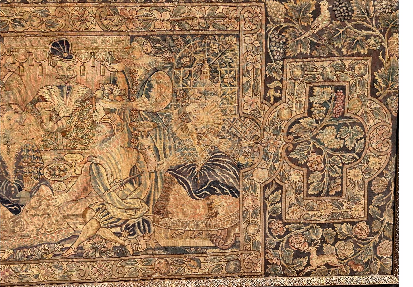 Écossais A.I.C Flemish Renaissance Scenic Tapestry Antique 18th C