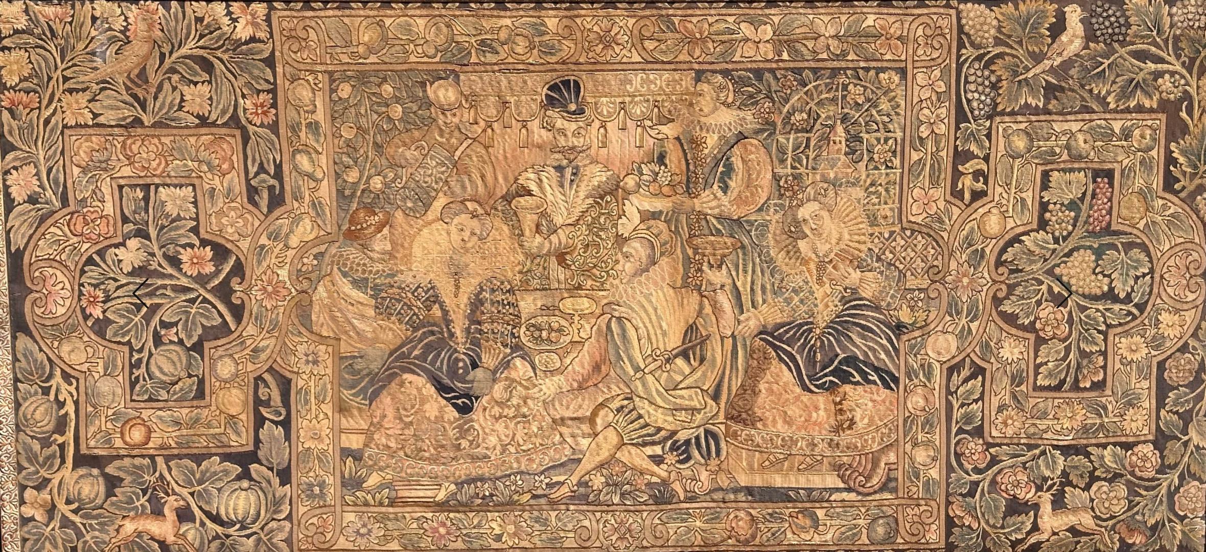 Antique 18th C Flemish Renaissance Scenic Tapestry For Sale 2