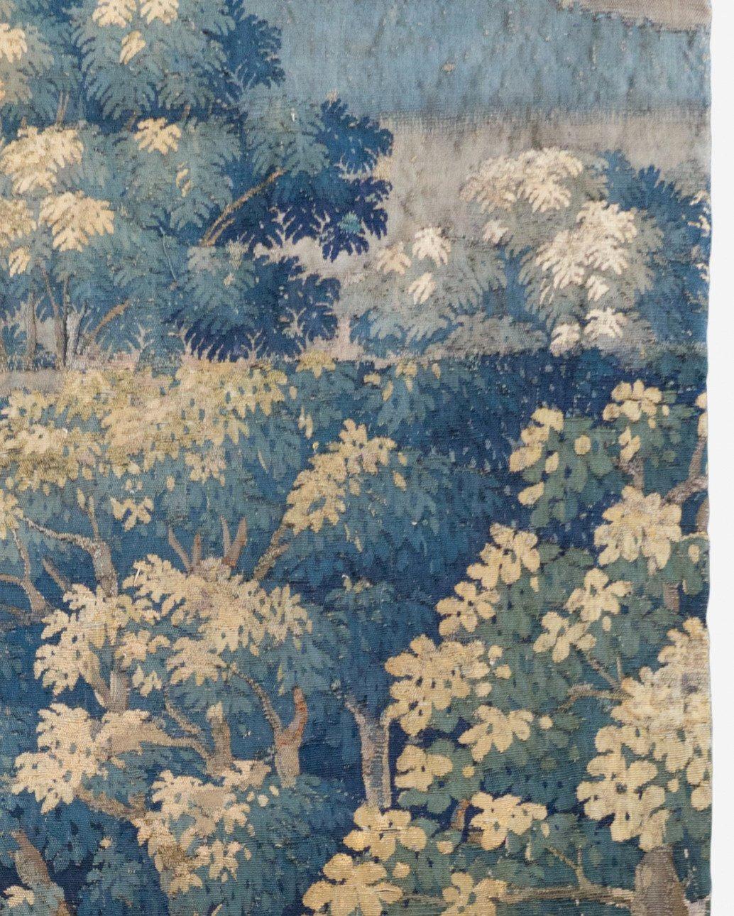 Hand-Woven Antique 18th Century French Aubusson Landscape Tapestry with Palm Trees For Sale