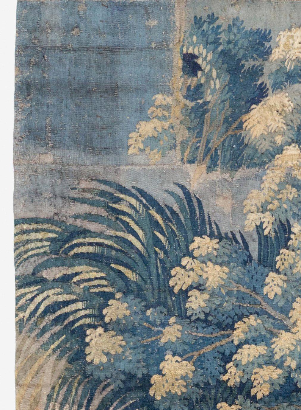 Antique 18th Century French Aubusson Landscape Tapestry with Palm Trees In Good Condition For Sale In New York, NY