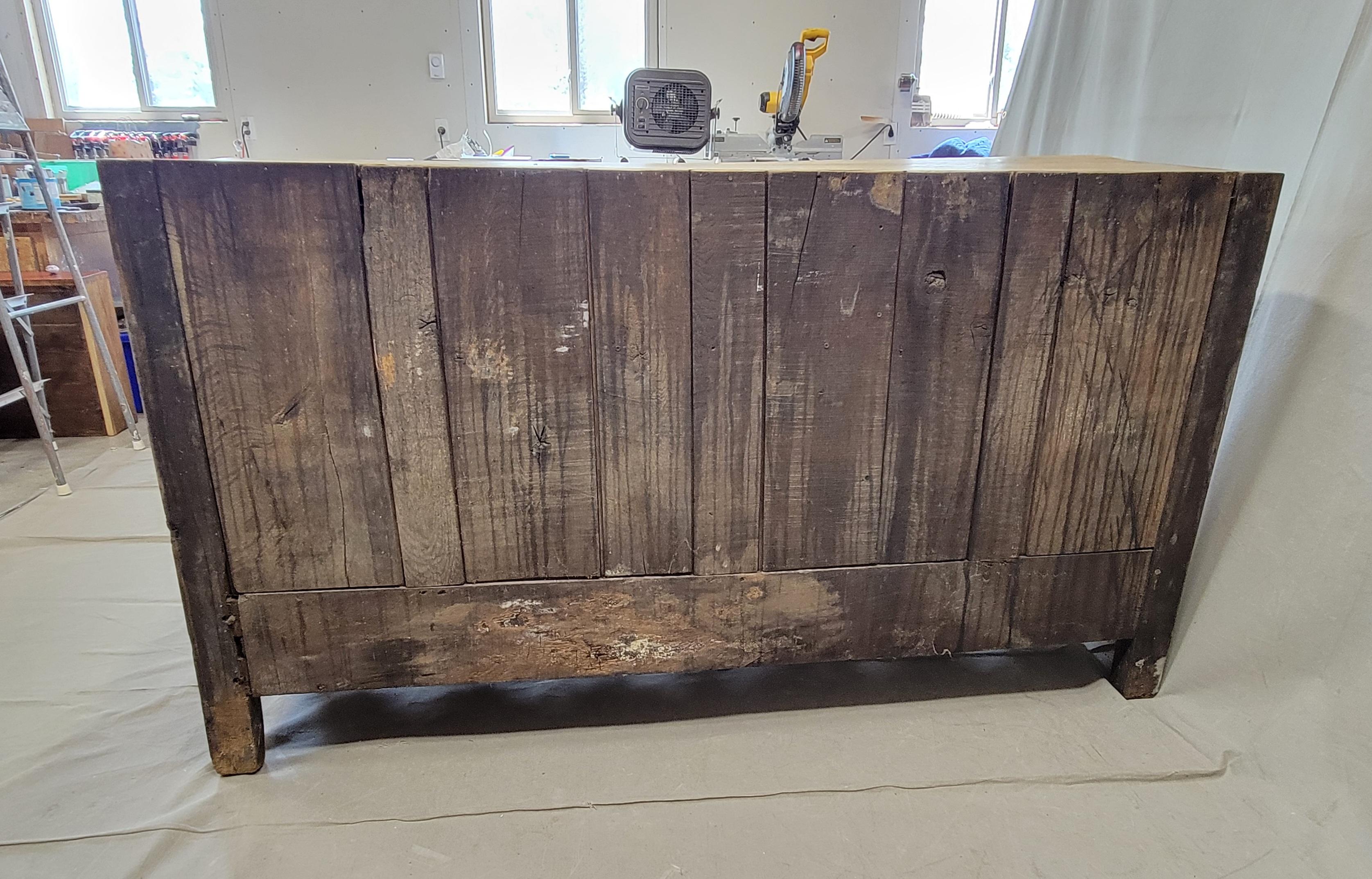 Antique 18th C. French Bleached Oak Serpentine Front Sideboard For Sale 10