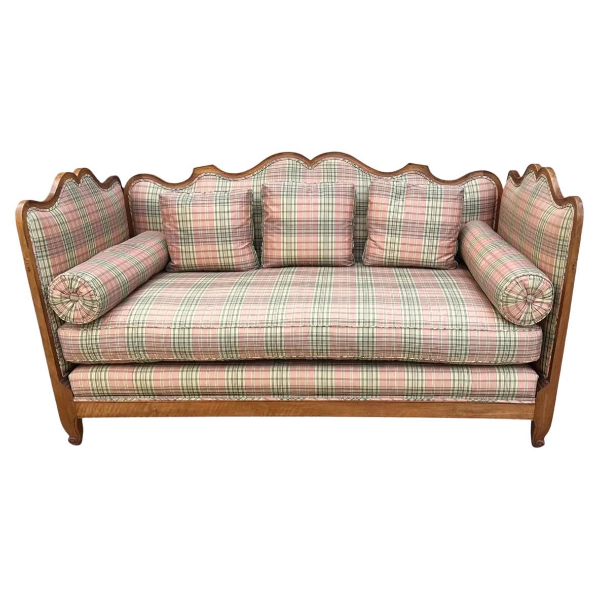 Antique 18th C. French Country Fruitwood Daybed Sofa (divano letto)