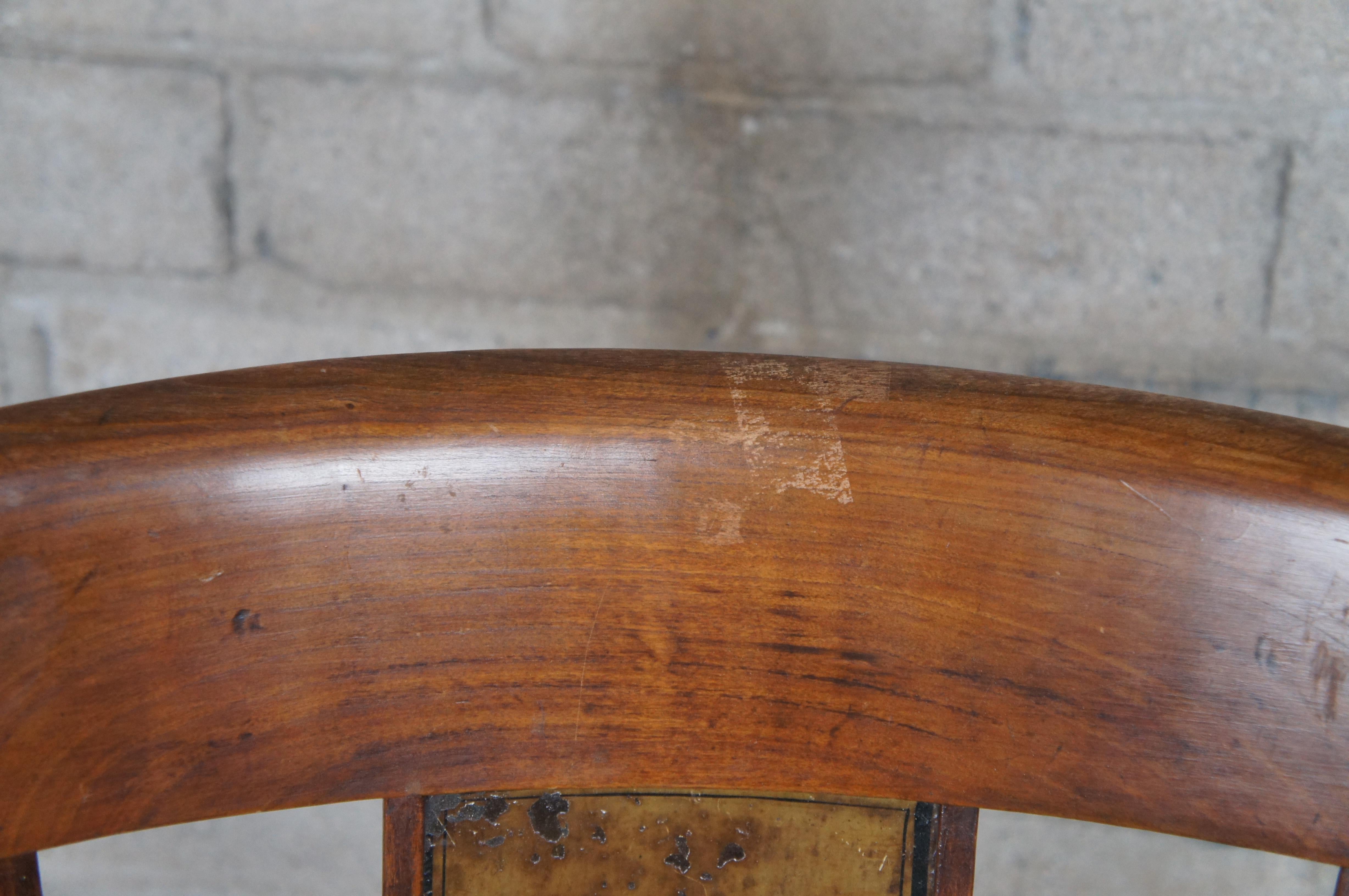 Antique 18th C. French Directoire Cherry Lacca Contrafatta Side Chair Rush Seat 7