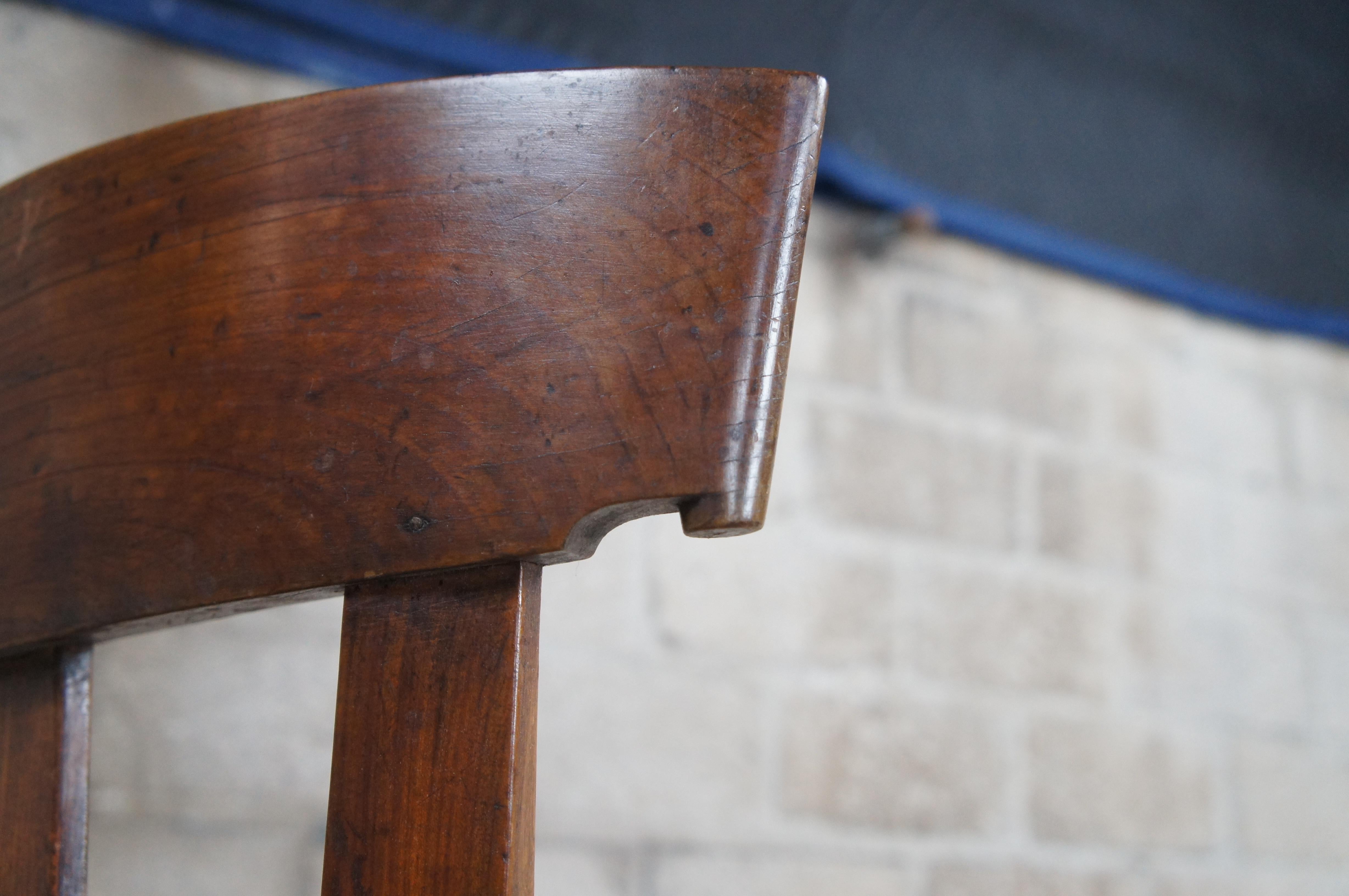 Antique 18th C. French Directoire Cherry Lacca Contrafatta Side Chair Rush Seat 3