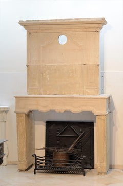 Antique 18th Century French Louis XIV Fireplace Mantel with Trumeau