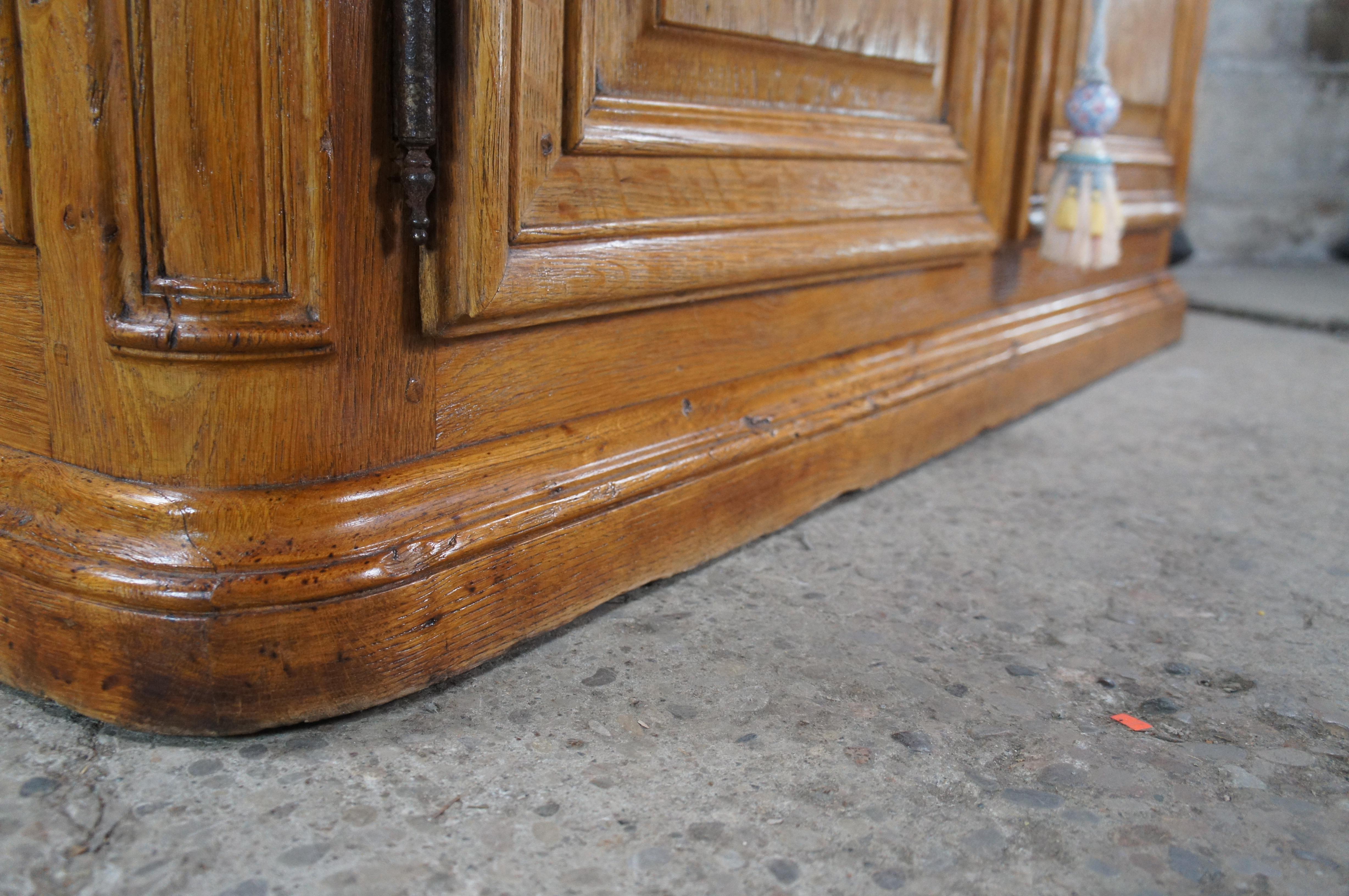 Antique 18th C. French Louis XIV Oak & Marble Hunting Buffet Commode Cabinet For Sale 11