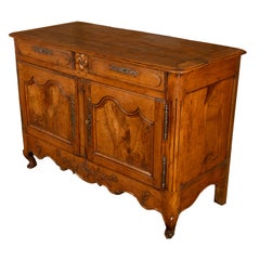 Antique 18th C French Provincial Louis XV Carved Walnut Sideboard Buffet 1780