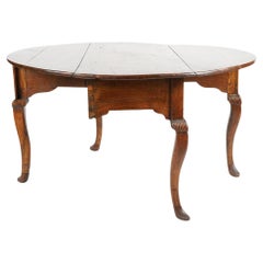 Antique 18th C French Provincial Oak Drop Leaf Table From Norman Lear Estate