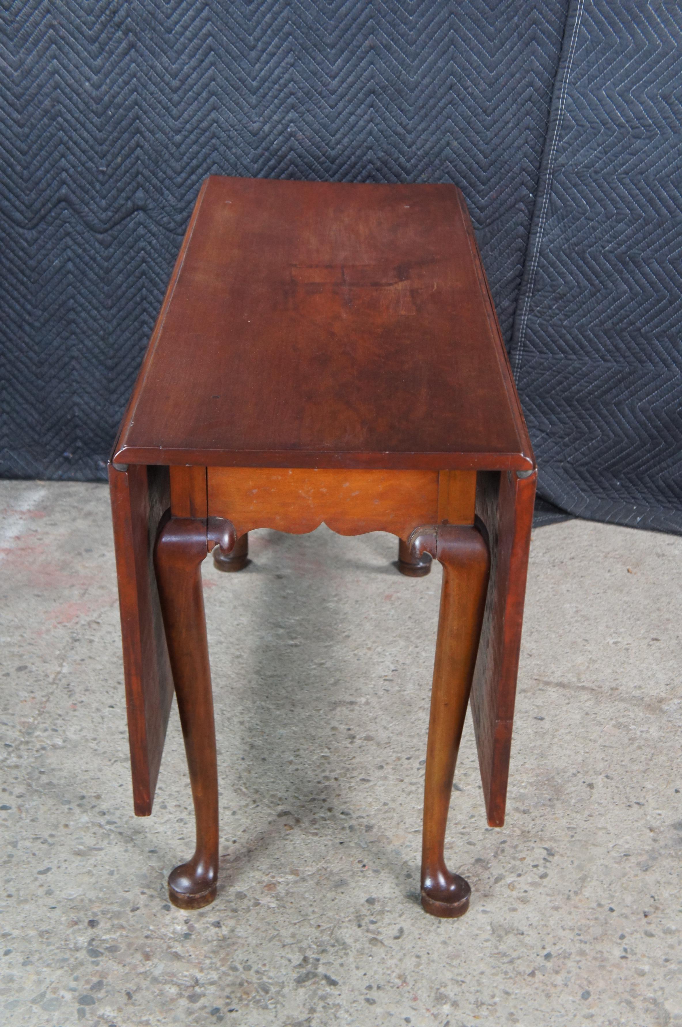 Antique 18th C. George III Solid Cherry Drop Leaf Dining Breakfast Table Console For Sale 2
