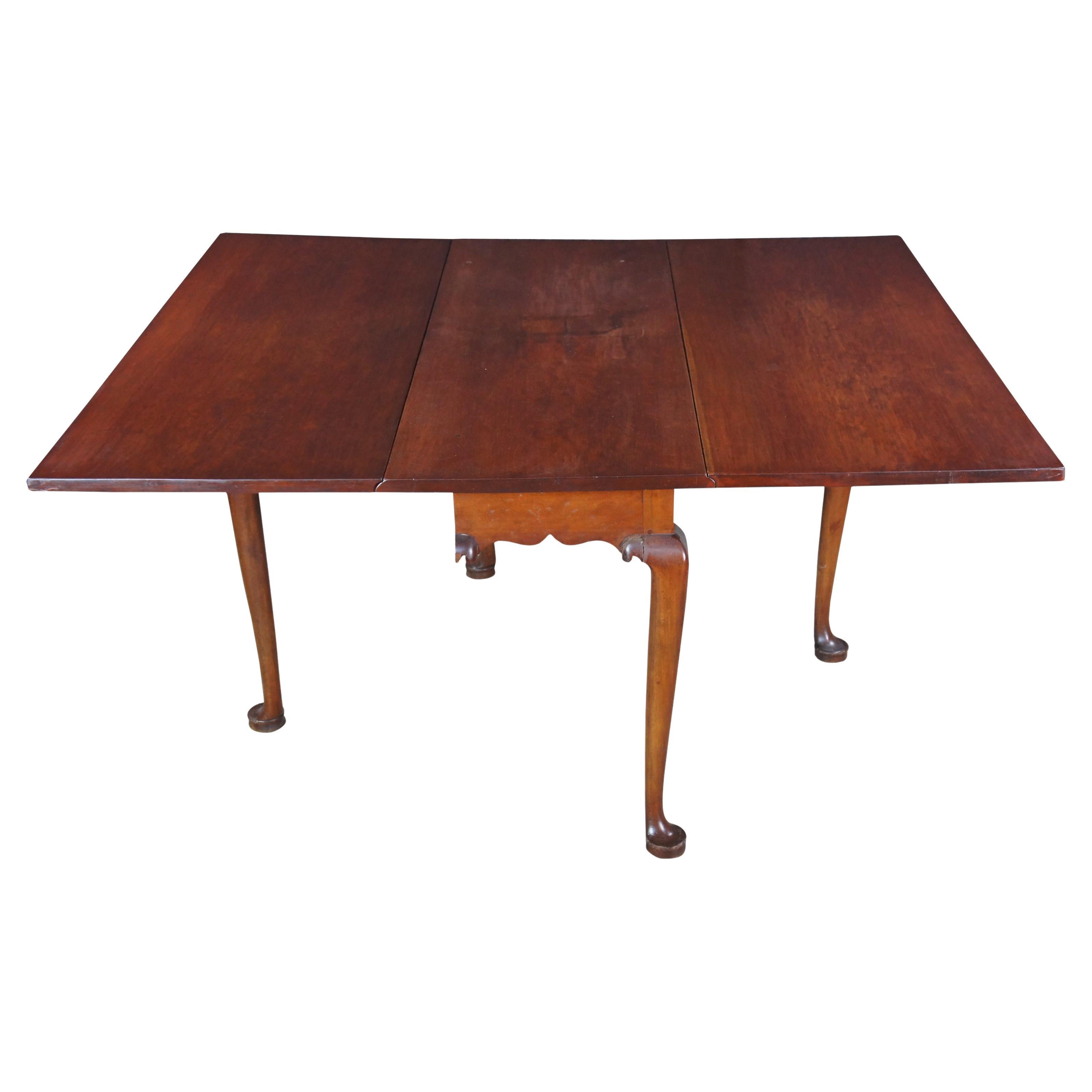 Antique 18th C. George III Solid Cherry Drop Leaf Dining Breakfast Table Console For Sale