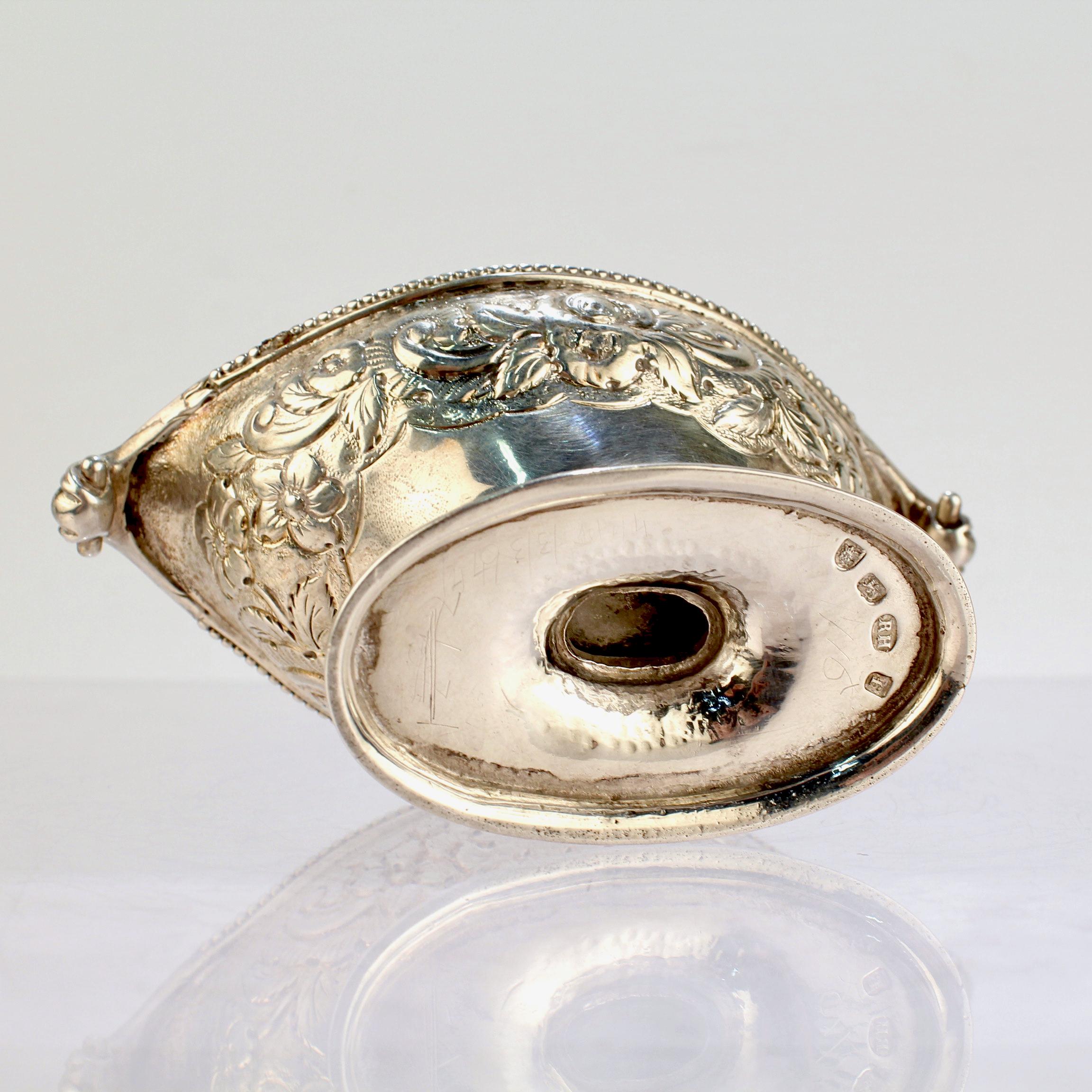 Antica saliera in argento sterling del XVIII secolo George III di Robert Hennell III in vendita 4
