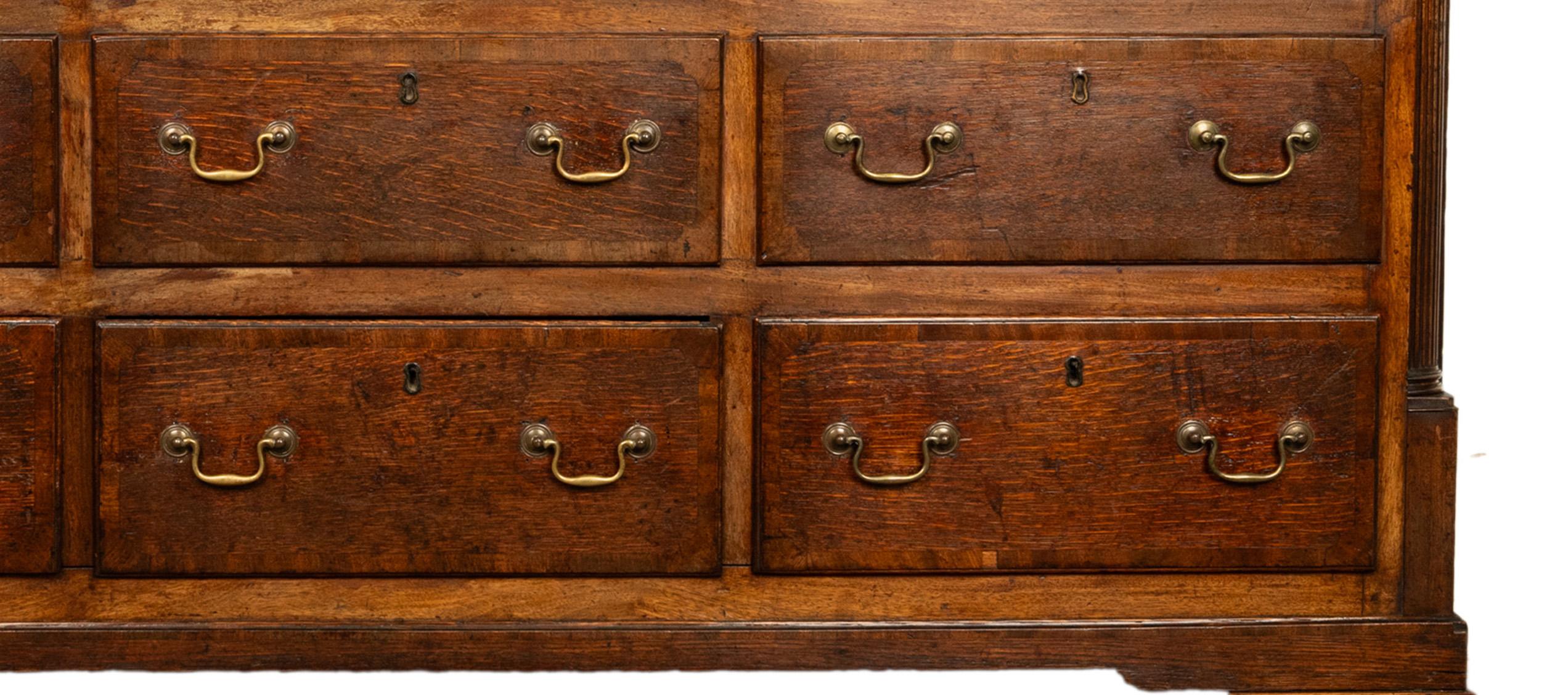 Antique 18th C Georgian Oak Mahogany Hinged Top Mule Chest Coffer Sideboard 1770 For Sale 8