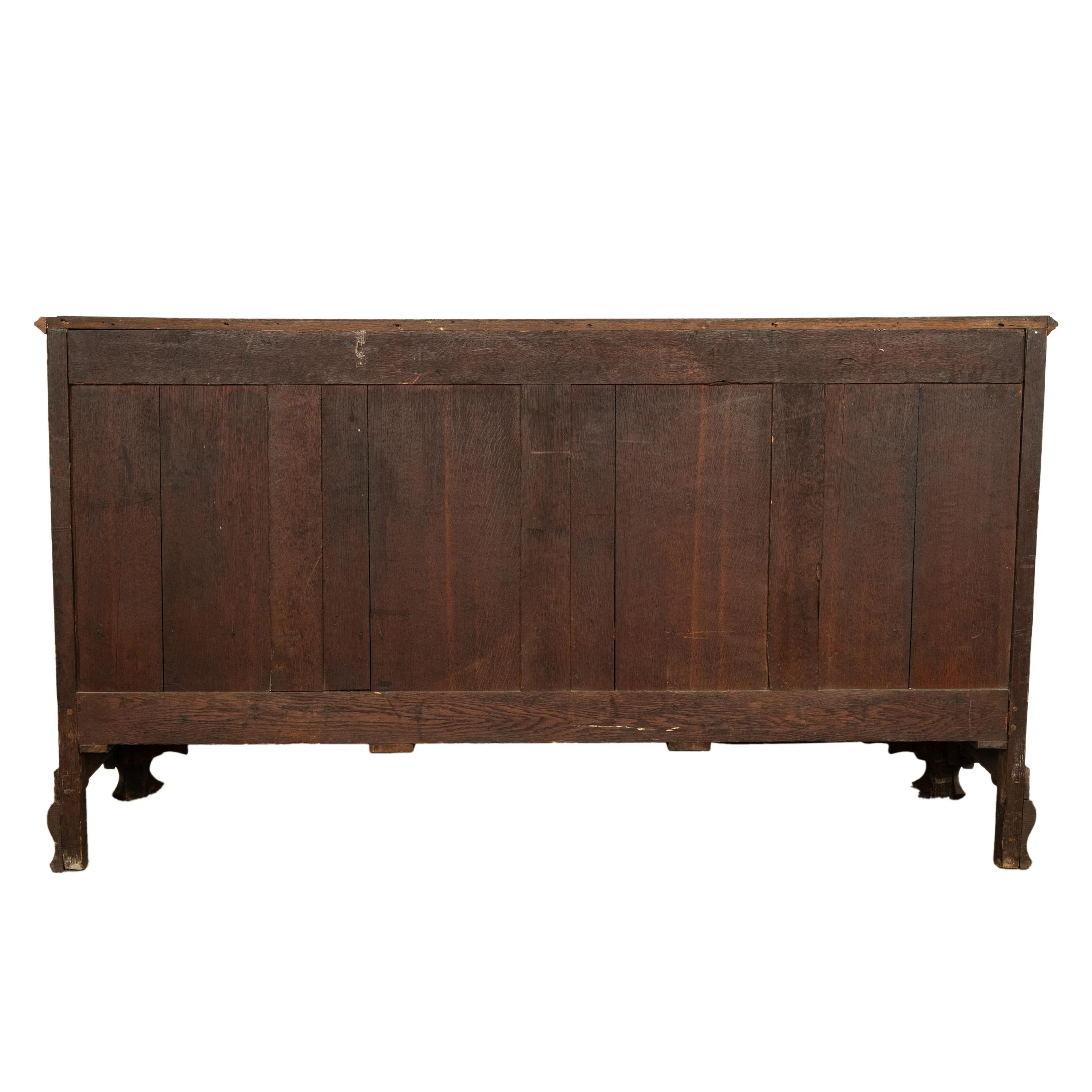 Antique 18th C Georgian Oak Mahogany Hinged Top Mule Chest Coffer Sideboard 1770 For Sale 11