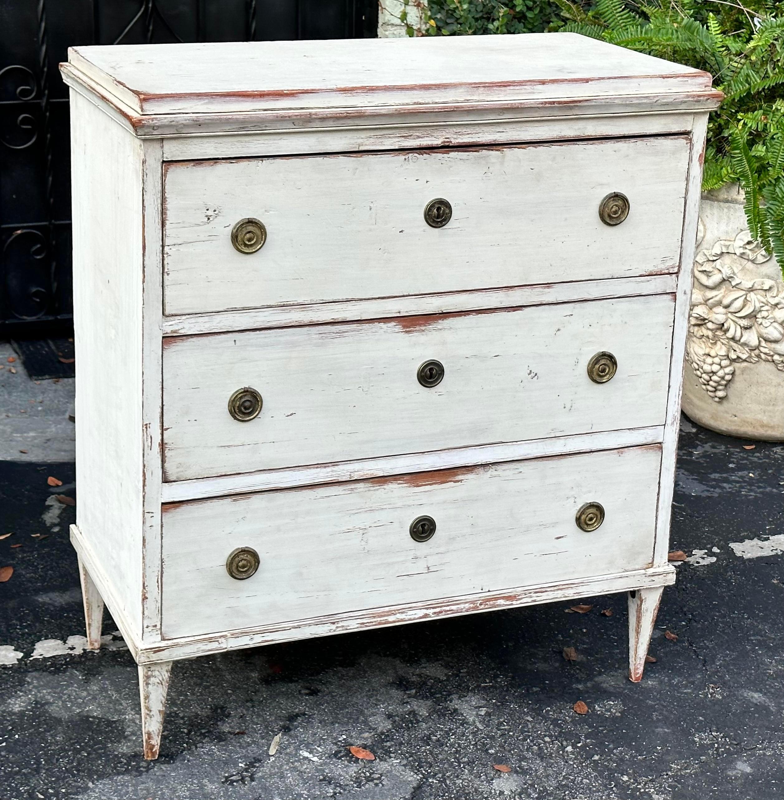 18th Century and Earlier Antique 18th C Gustavian Swedish Empire Commode Chest of Drawers